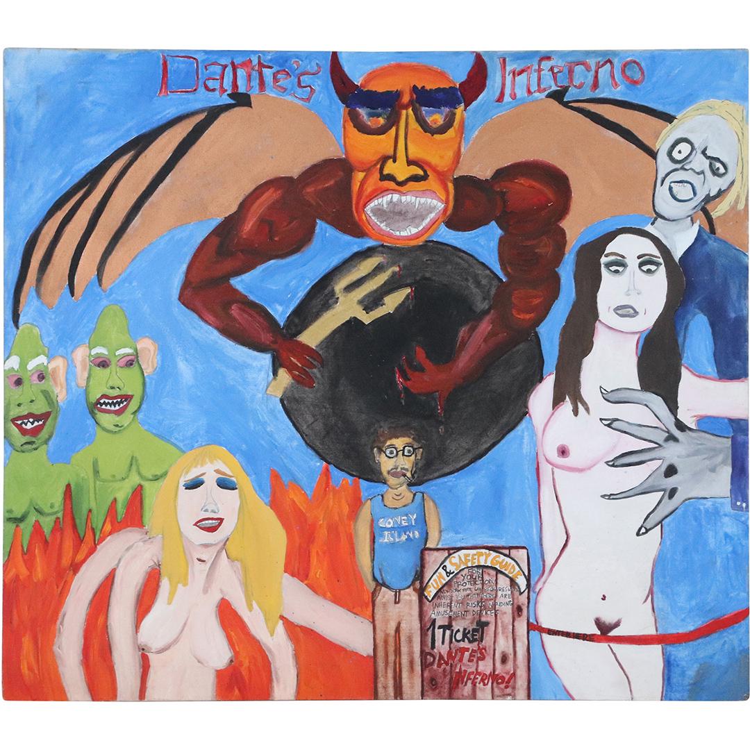 Dantes Inferno Oil Painting Outsider Art - Colorful (1 of 6)