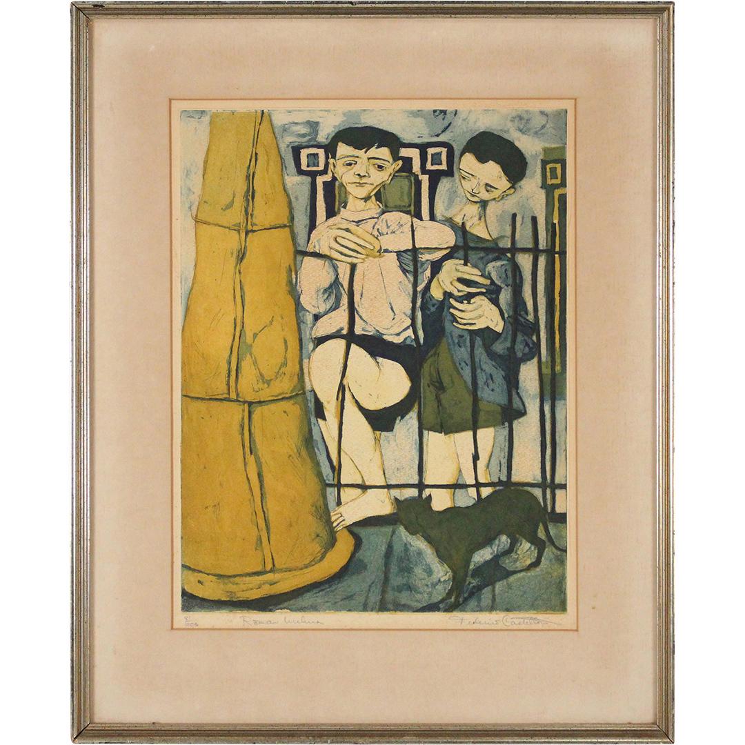 Federico Castellon, Mid-Century Lithograph Figures (1 of 12)