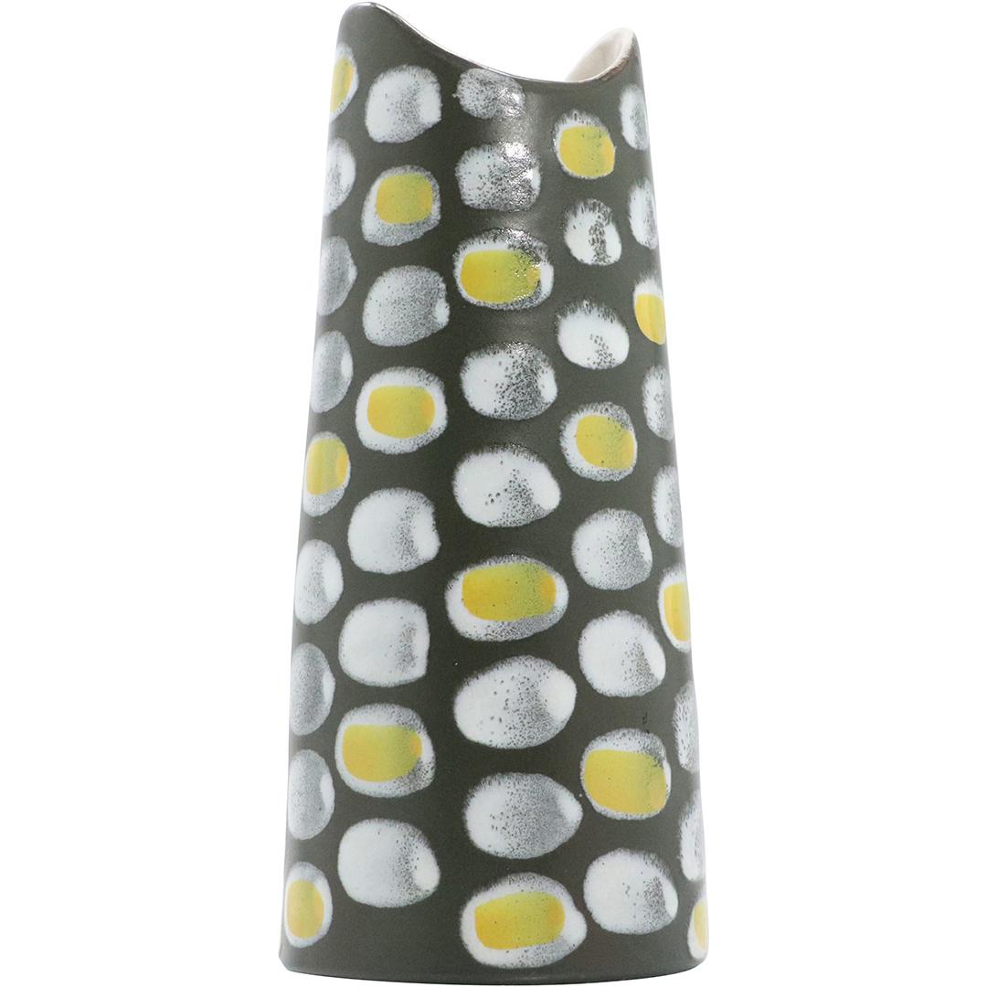 Swedish Ceramic Mid-Century Modern Yellow Dot Vase (1 of 5)