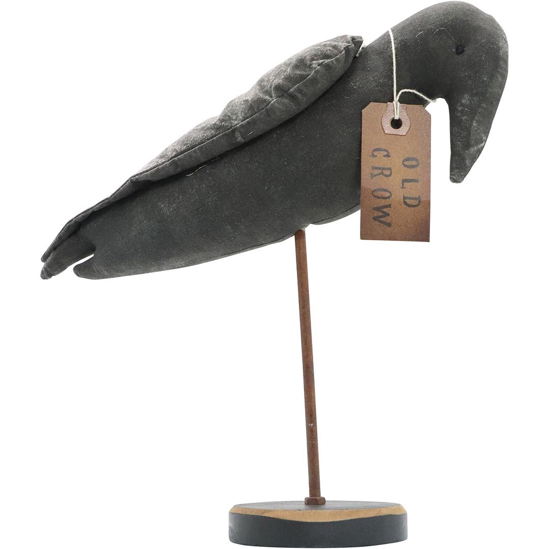 20th C. Folk Art OLD CROW Black Fabric on Display Stand (1 of 6)