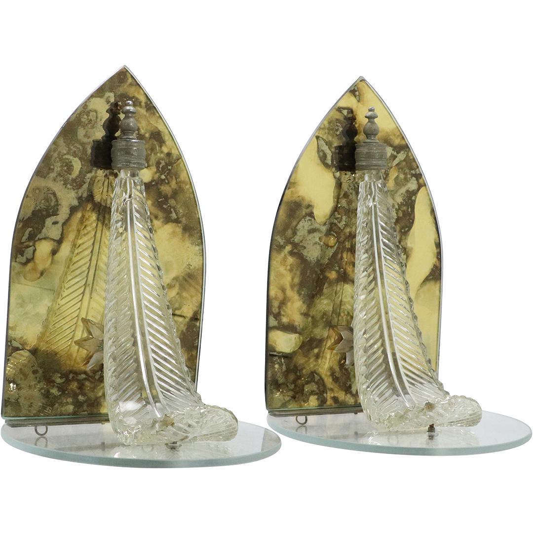 Pair Italian Venetian Glass Wall Bracket Shelves (1 of 7)