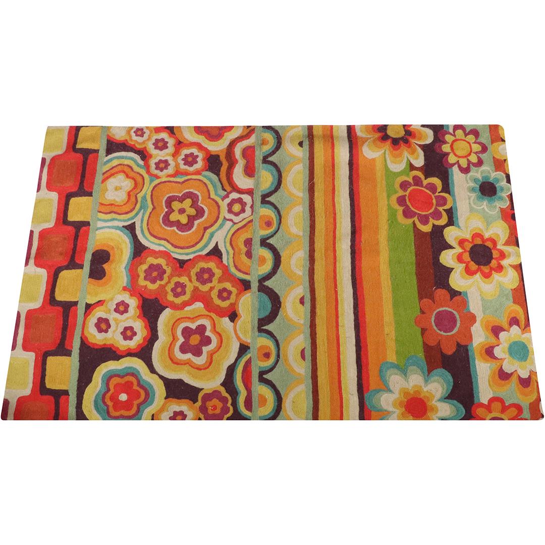 Flower Power Hooked Wool Area Size Rug - Colorful (1 of 7)