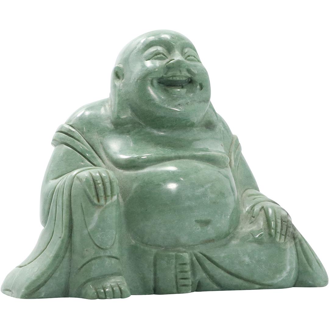 Carved Green Jade Buddha Figure (1 of 6)