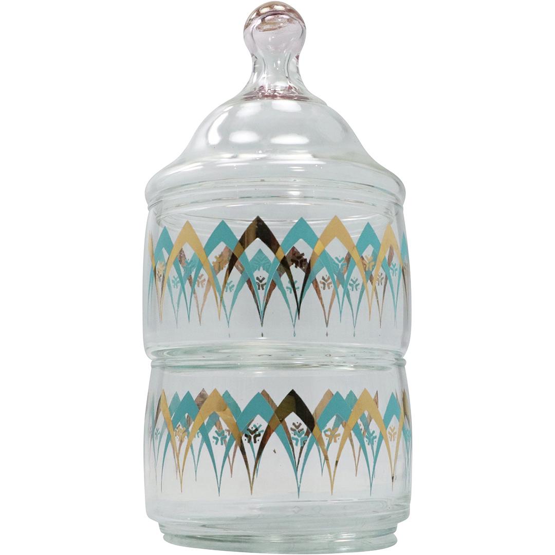 Mid-Century Modern Glass Stackable Bowls with Cover (1 of 6)