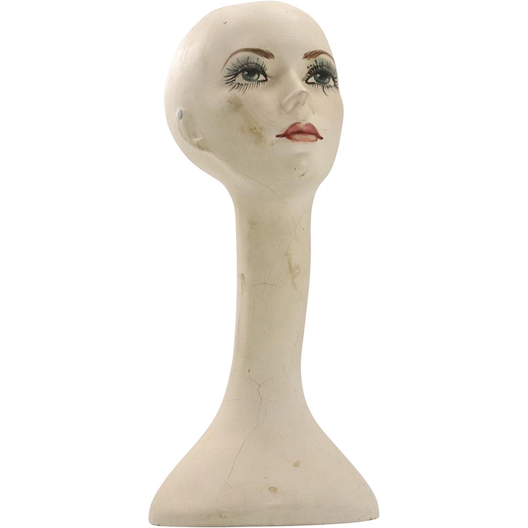 Vintage Composition Manequin Head Hat Display Long Neck (1 of 7)