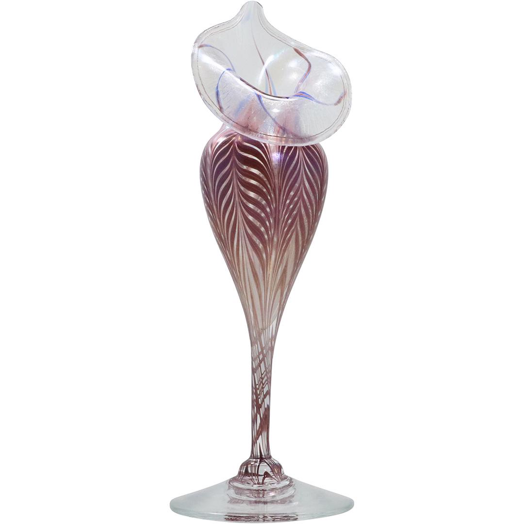 Vandermark Art Glass Pulled Feather Jack in Pulpit Vase (1 of 9)