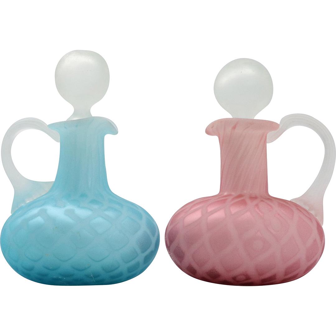 [2] Mount Washington Glass Cologne Bottles Blue, Pink (1 of 7)