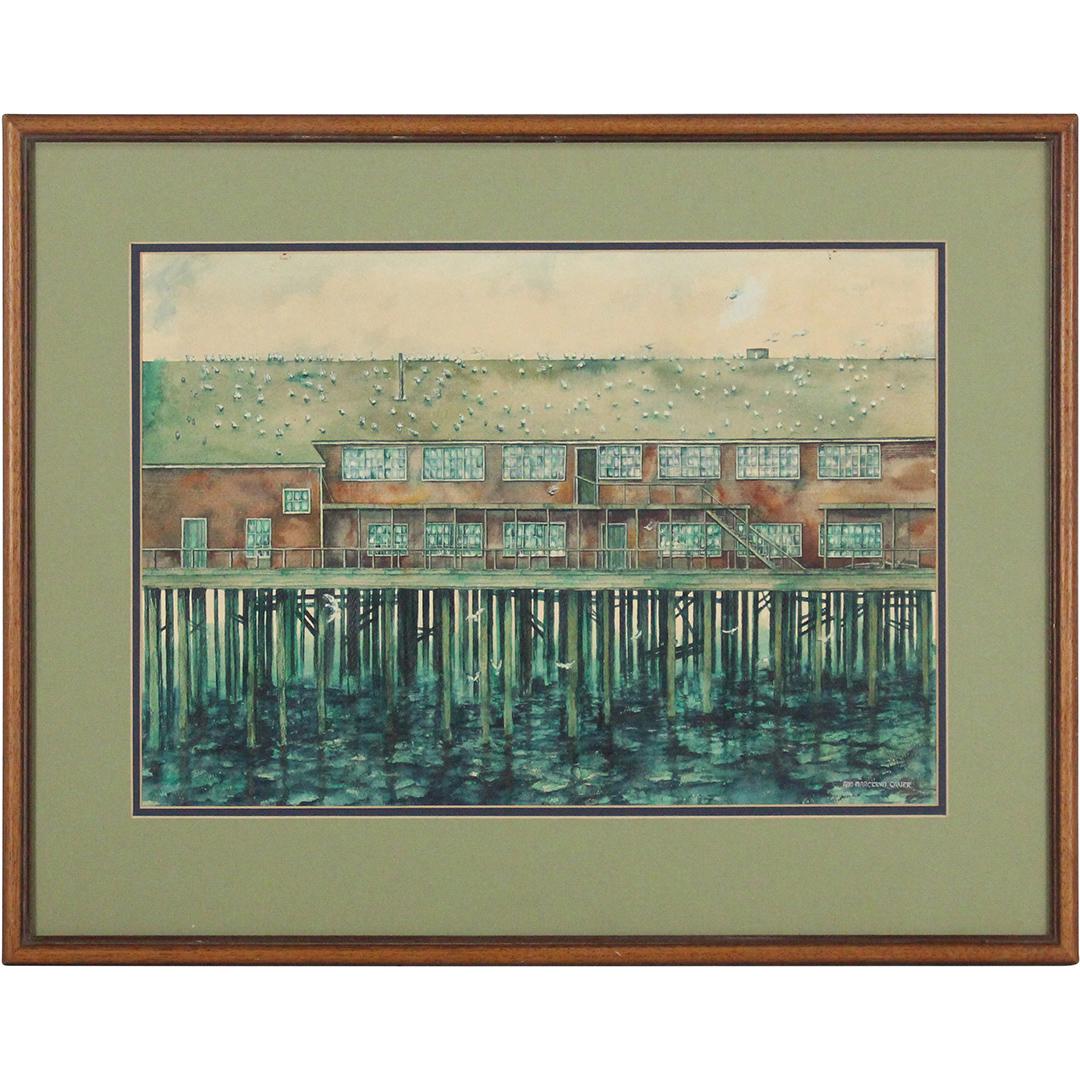 Ann Marcelyn Caver, York Maine; Watercolor Maine Pier (1 of 13)