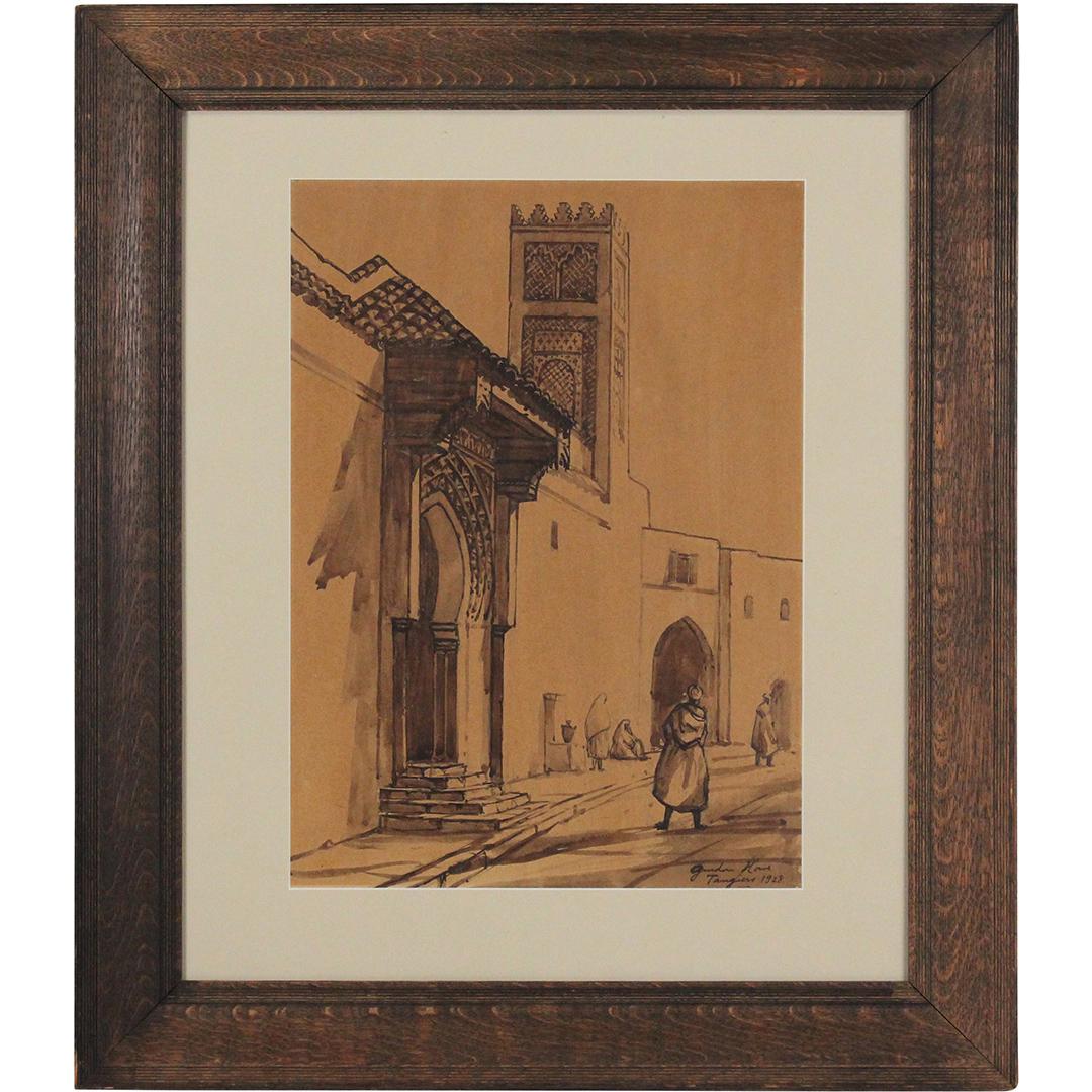 Gurdon Howe 1928, Watercolor Tangiers Morrish Mosque (1 of 10)