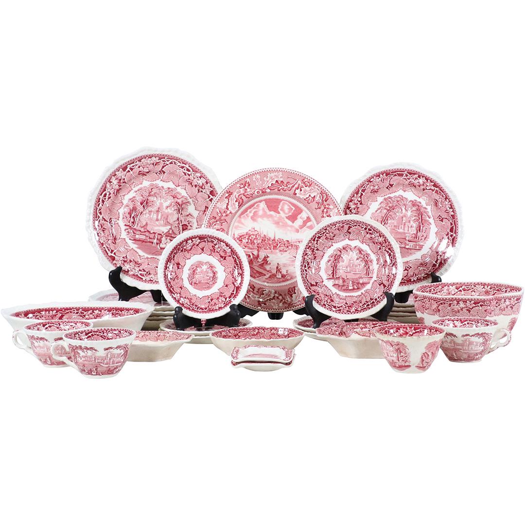 28 Pieces Mason's & Johnson Bros. Red Transfer Historic (1 of 10)