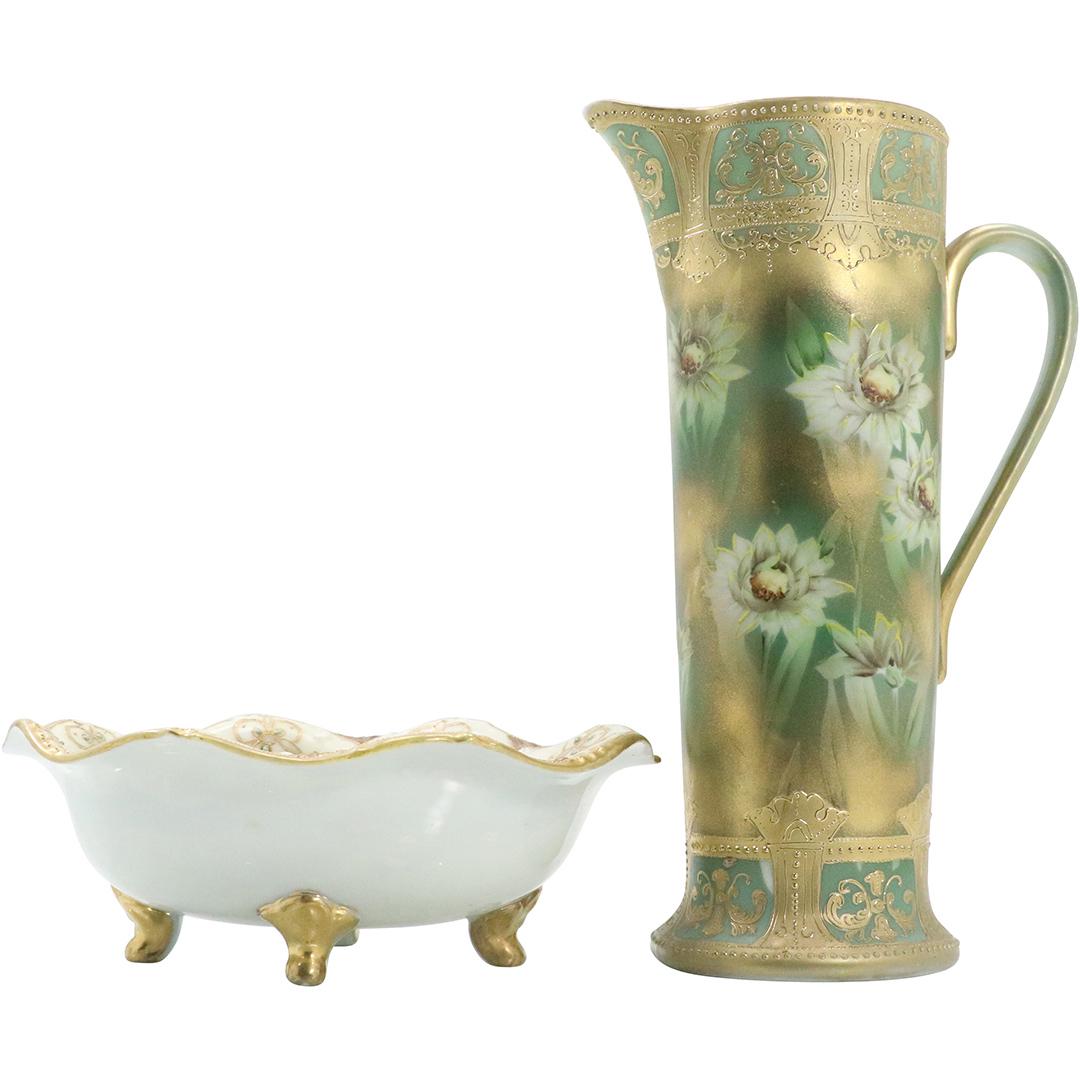 [2] NIPPON Fancy Tankard and Scenic Footed Bowl (1 of 11)