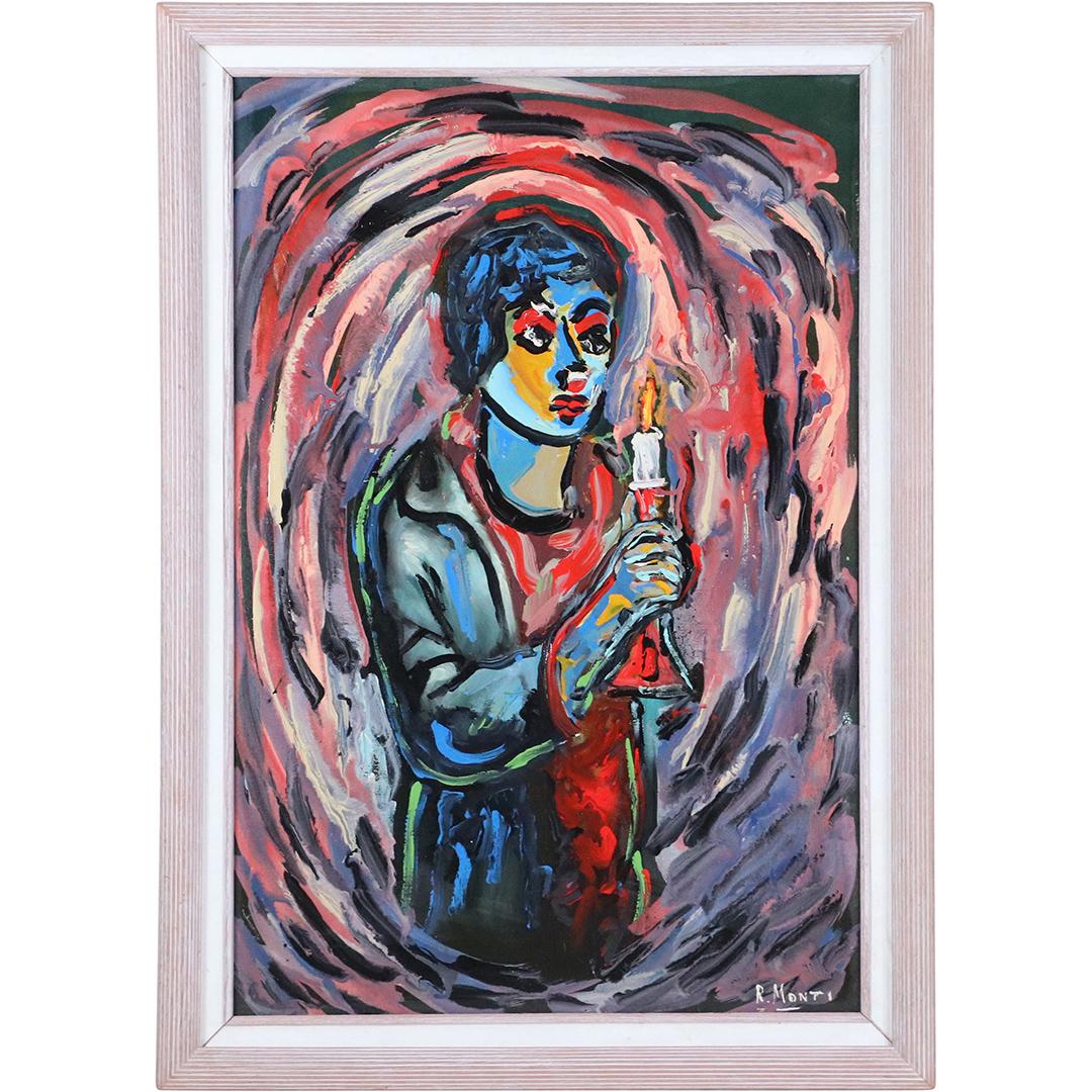 Rocco Monticolo, R Monti Abstract Figure Holding Candle (1 of 8)