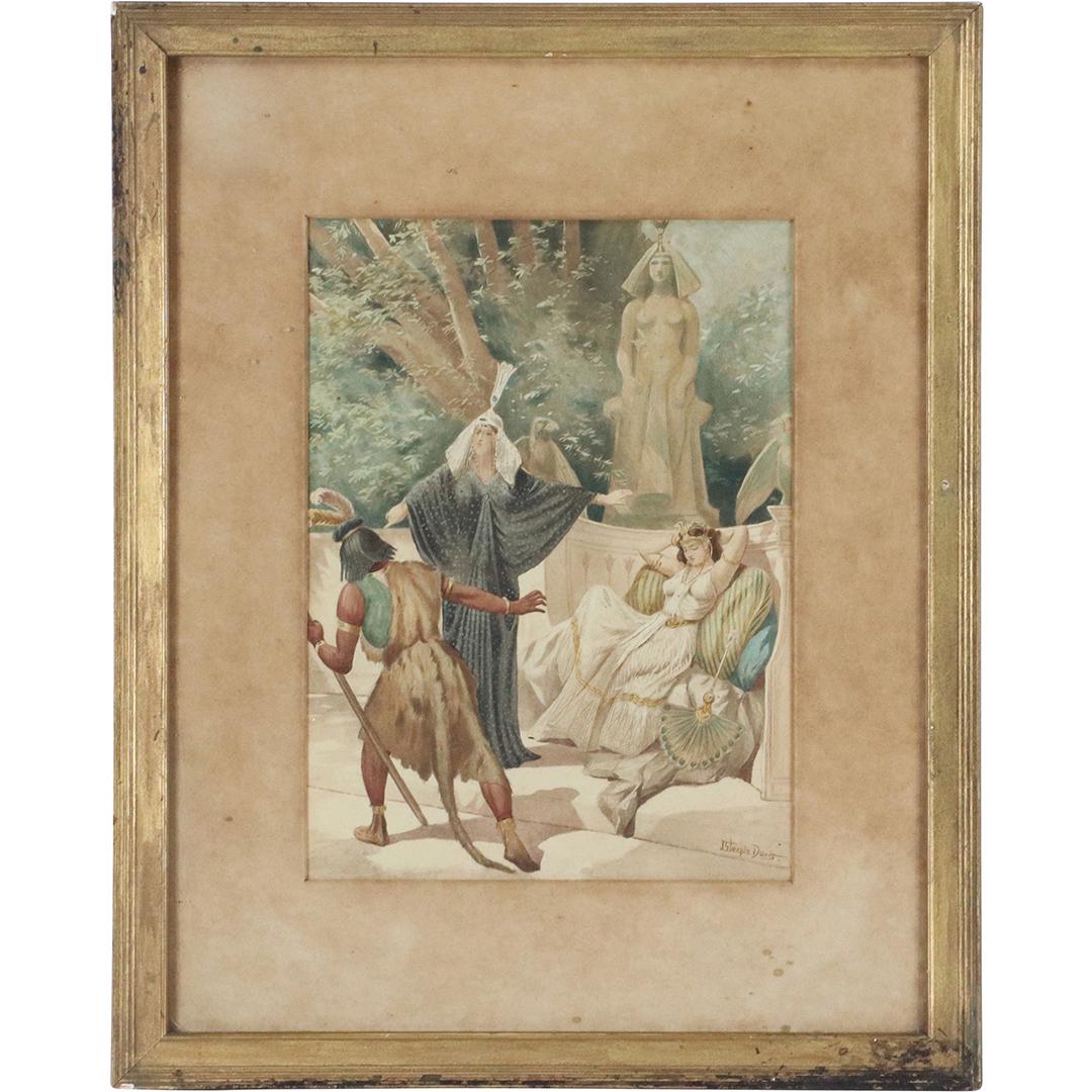 J Steeple Davis, Watercolor, The Magic Flute, Operas: J Steeple Davis, Watercolor, The Magic Flute, The Great Operas. Original Framing. Watercolor Painting, Signed. Label on verso. Size: 12x9 image, 19.5x15.5 outside frame. ASKart: John Steeple Davis (18