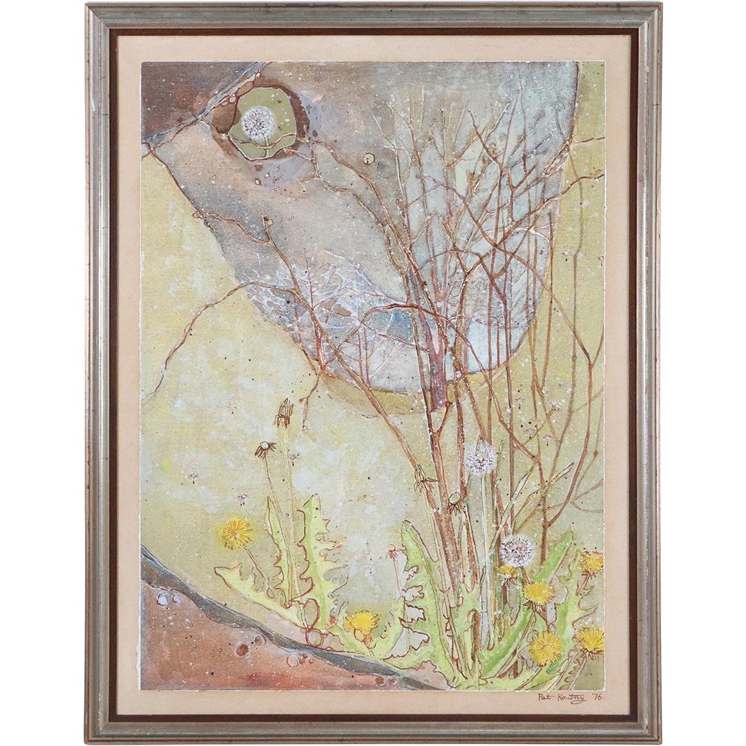 Pat Koutny, Watercolor Painting Dandelions in Abstract (1 of 9)