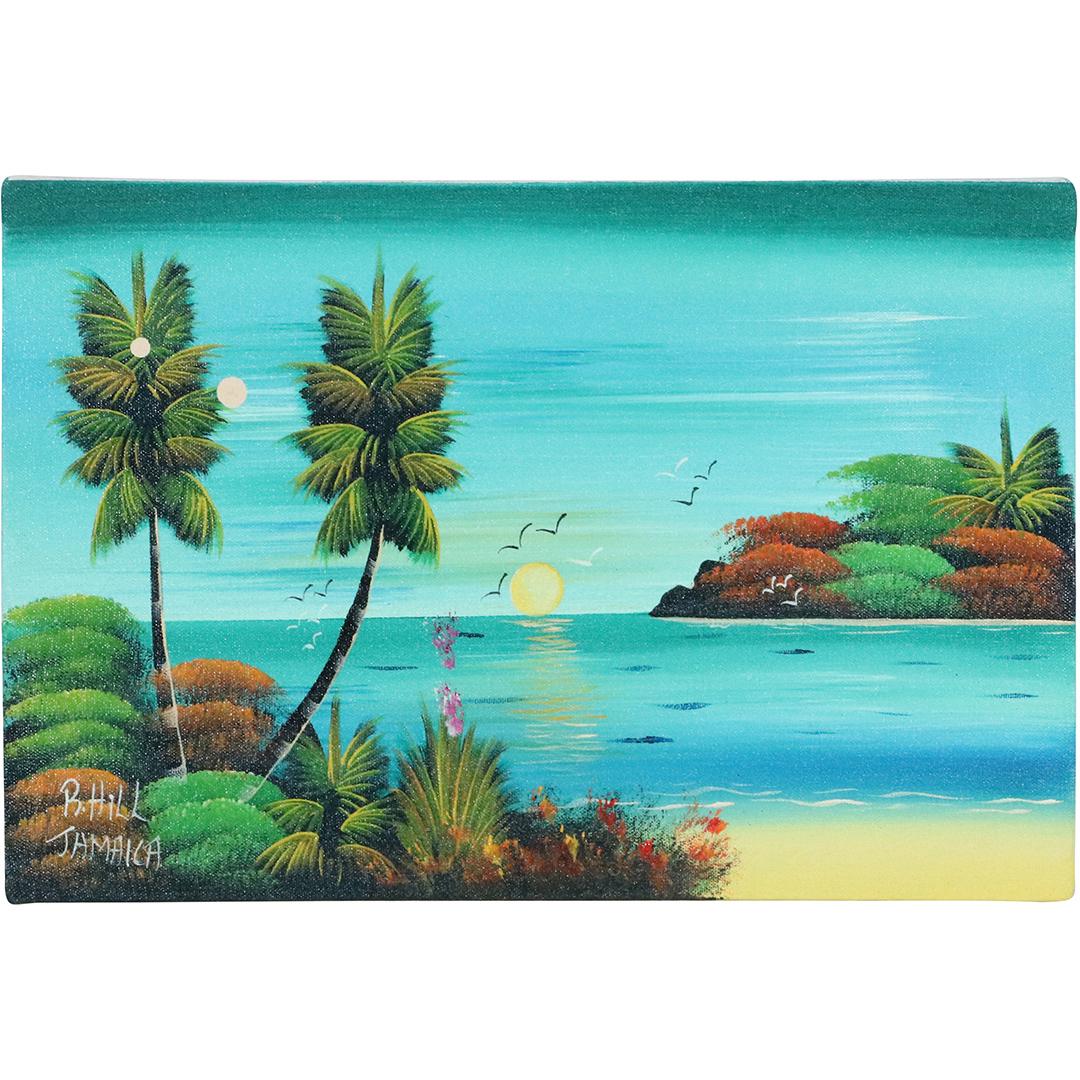 B Hill, Jamaica, Seascape Oil on Canvas, Signed: B Hill, Jamaica, Seascape Oil on Canvas, Signed. Size: 12x18