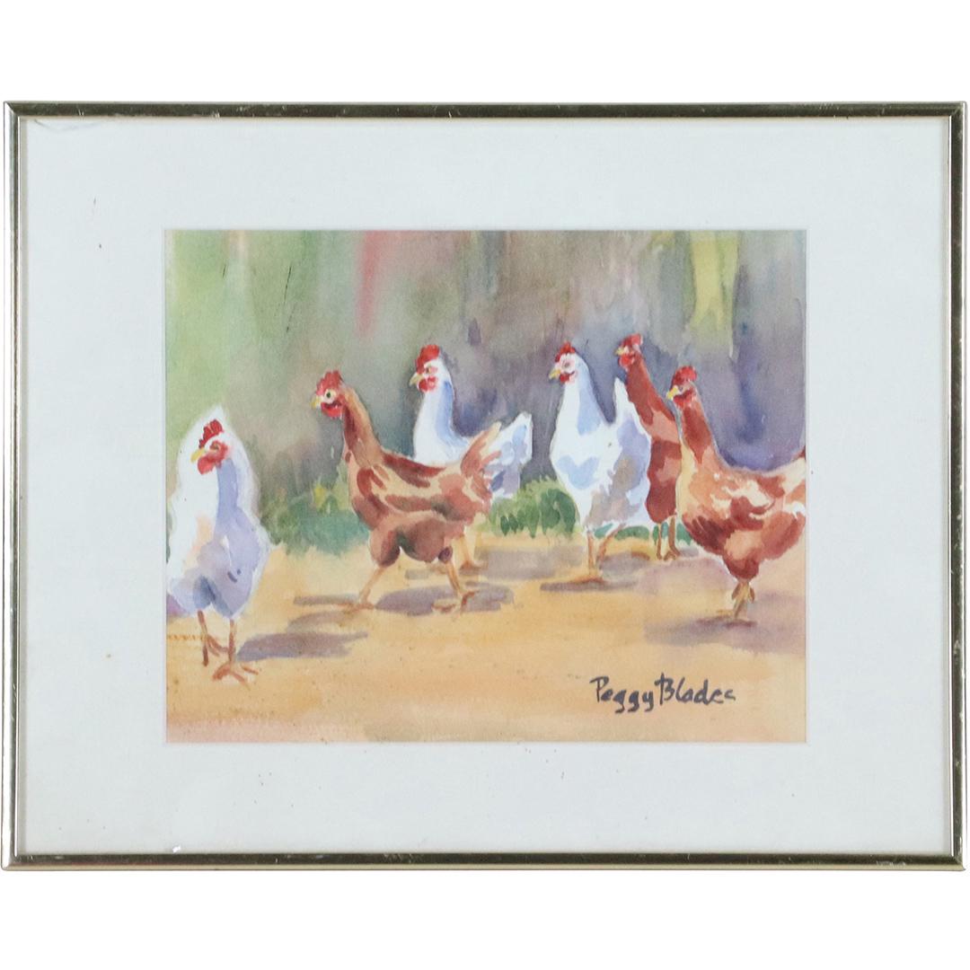 Peggy Blades, Watercolor Painting Barnyard Roosters (1 of 7)