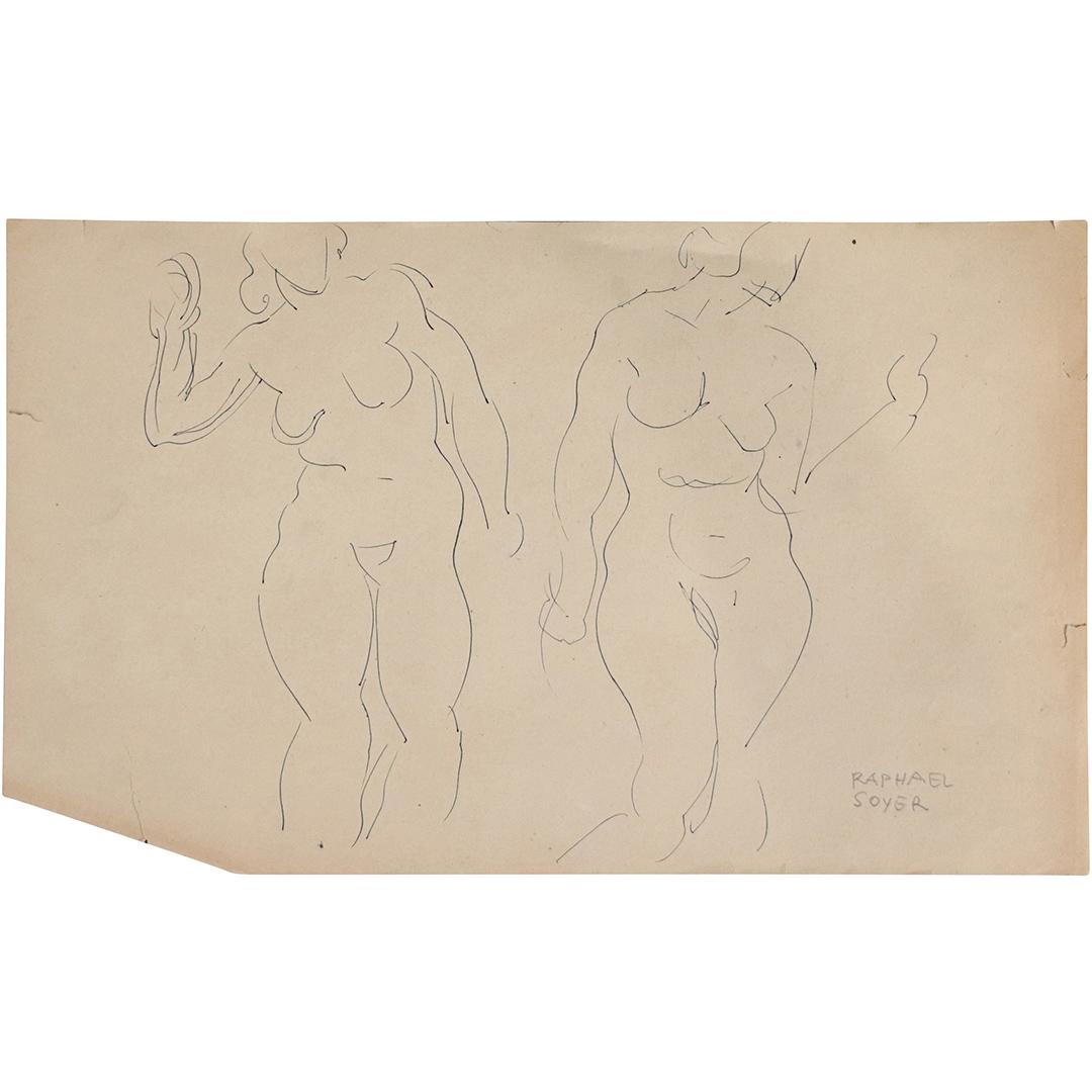 Raphael Soyer, Pencil Signed Graphite Drawing Nudes (1 of 8)