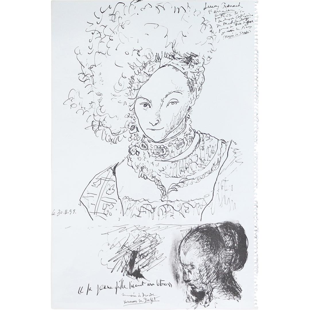 Picasso Double Sided Lithograph Portrait & Abstract (1 of 7)