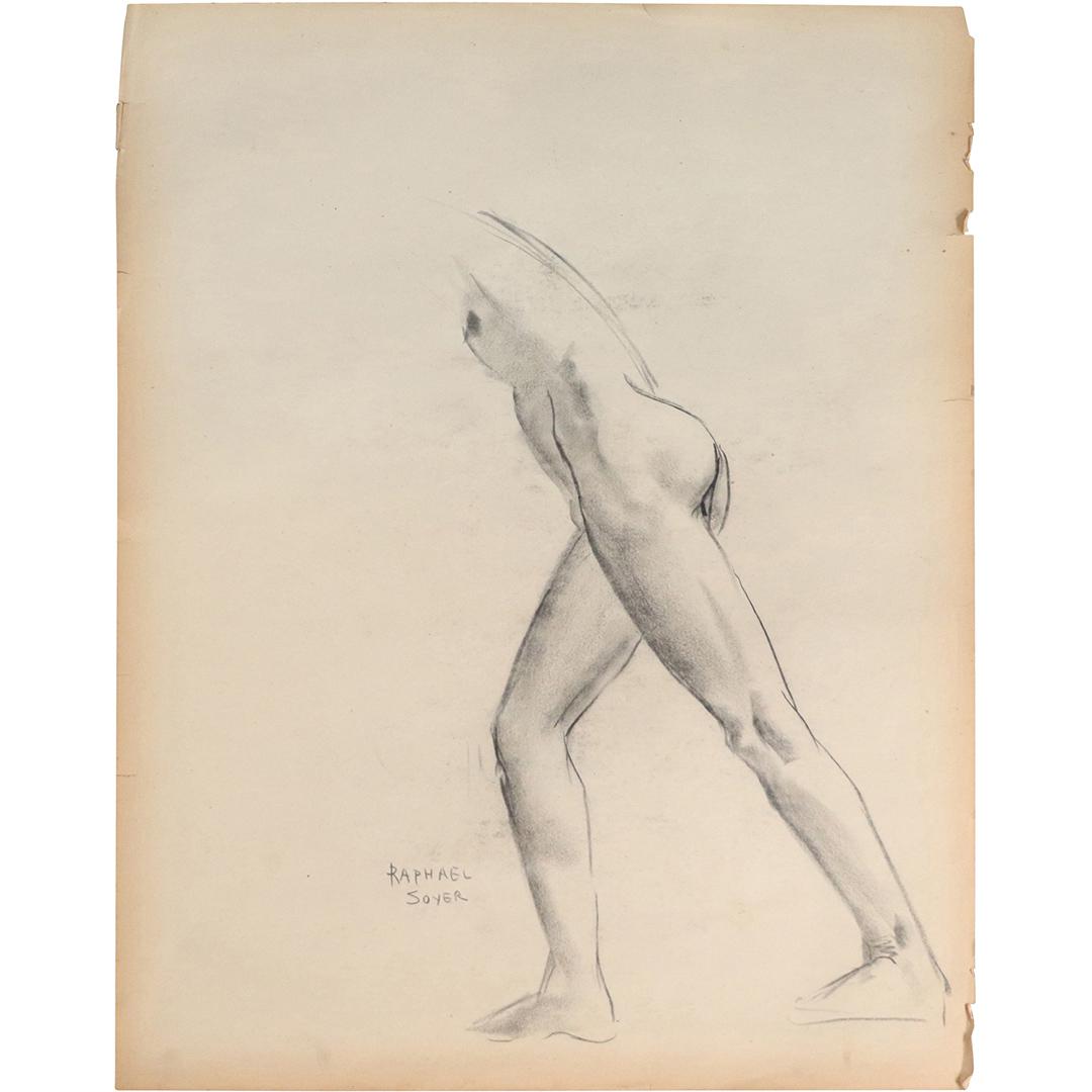 Raphael Soyer, Pencil Signed Graphite Drawing Torso (1 of 6)