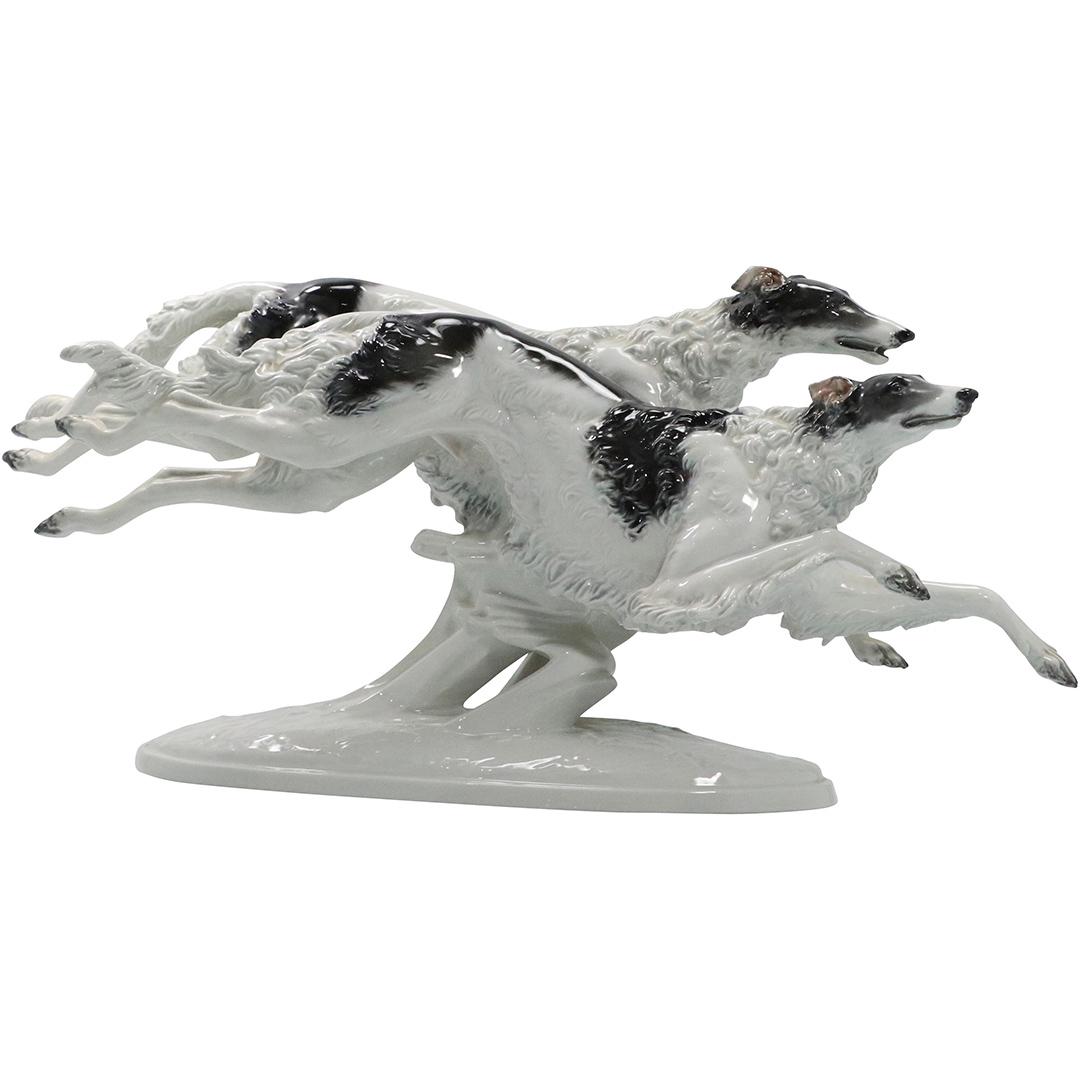 Rosenthal Fine Porcelain Grouping 2 Russian Borzoi Dogs (1 of 12)