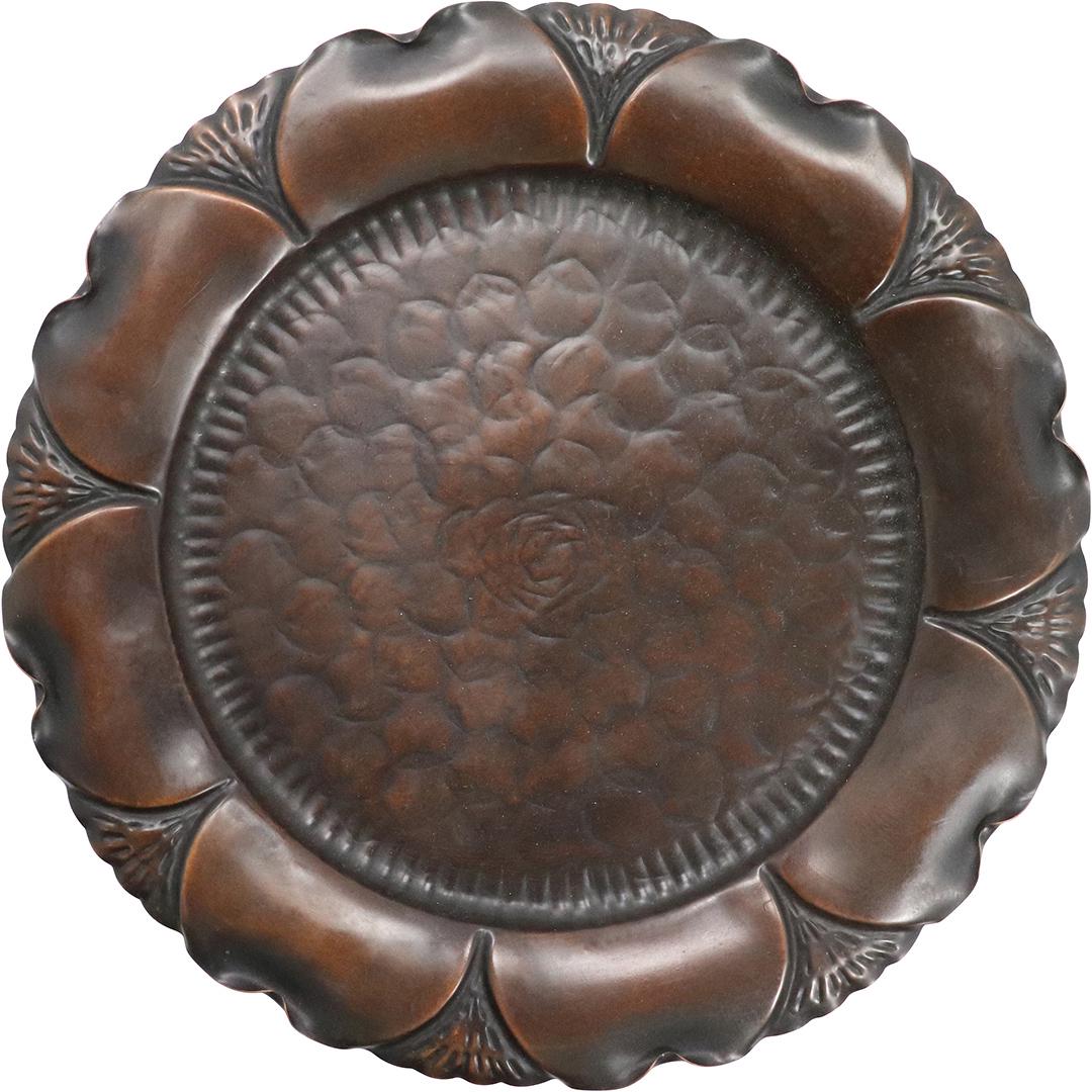 Stickley Bros #261, Arts and Crafts Copper Charger: Stickley Bros #261, Arts and Crafts Copper Charger. Signed and numbered. Size: 1h x 15.75dia