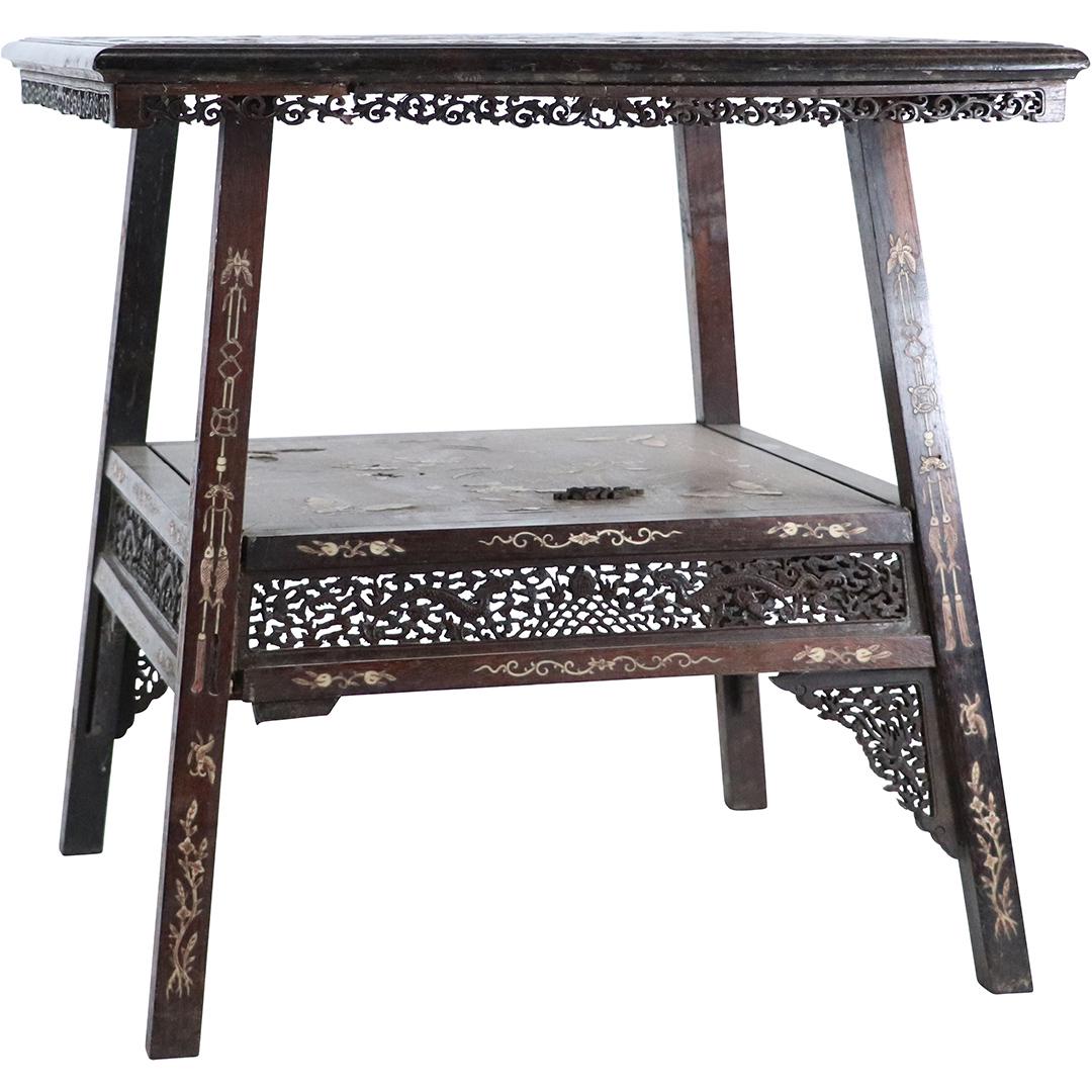 Antique Chinese Asian Inlaid Dragon Temple Stand (1 of 16)