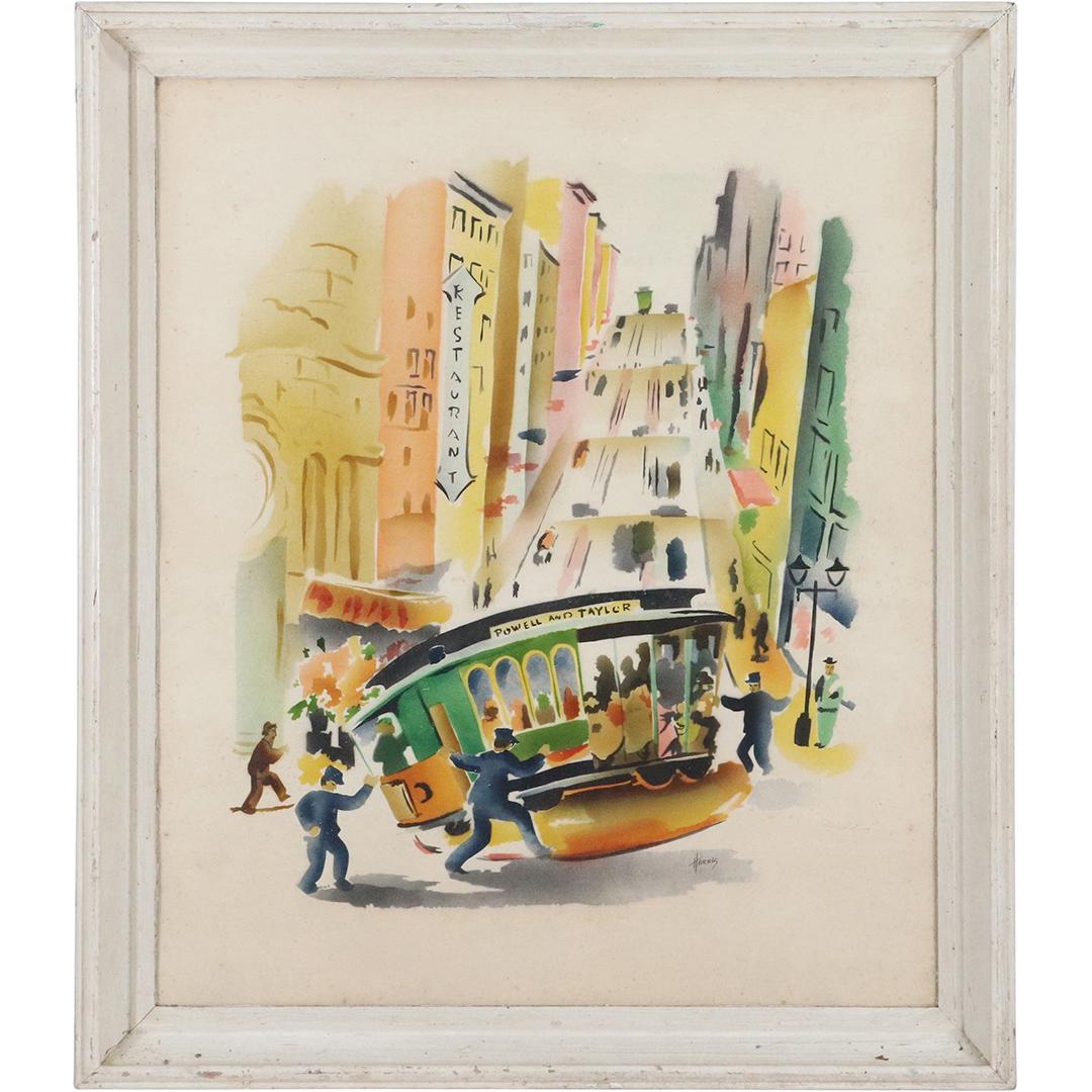 Harris, San Franciso Trolley Mid-Century Silkscreen (1 of 8)