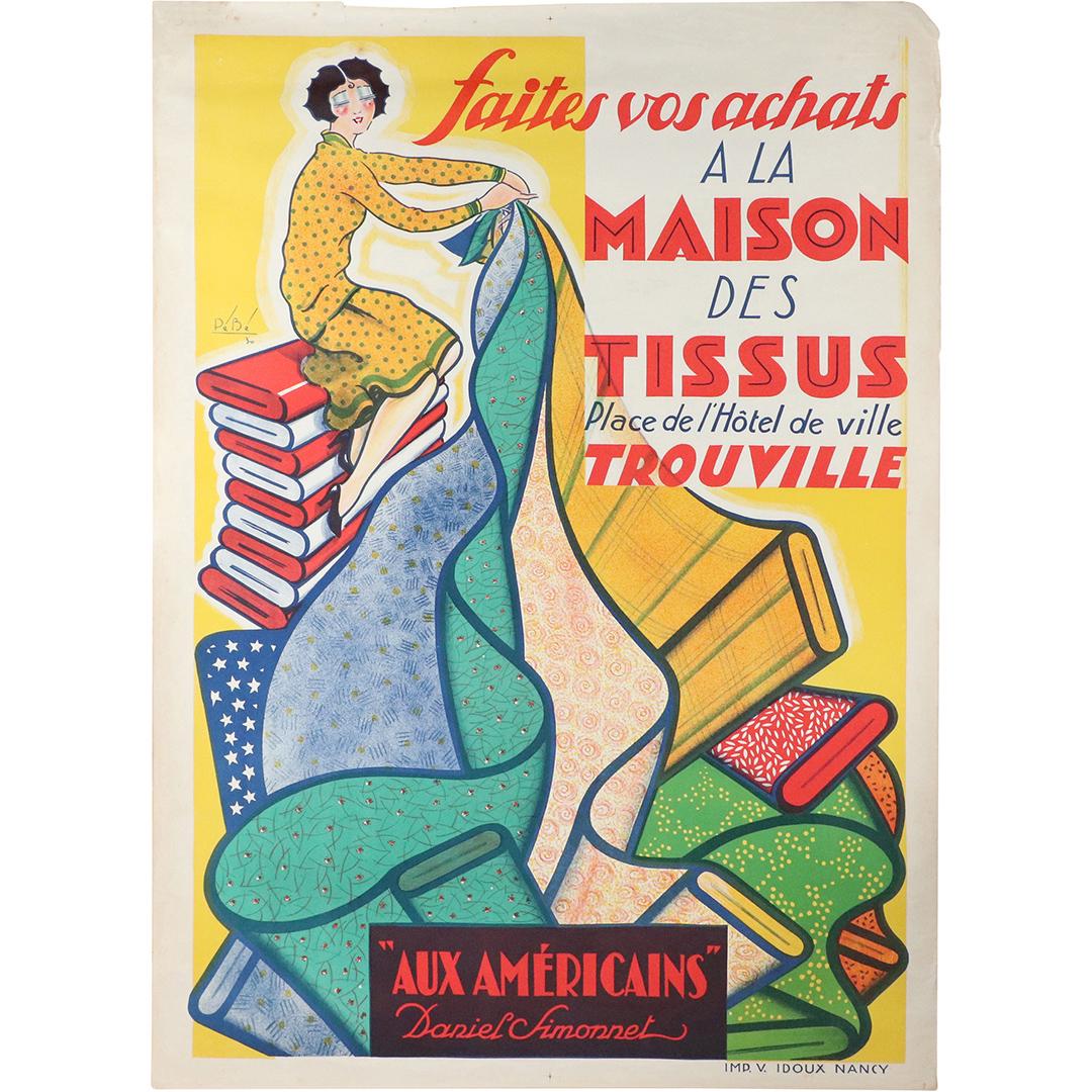 French Poster: A La Maison Des Tissus, Pe Be 1930 (1 of 8)