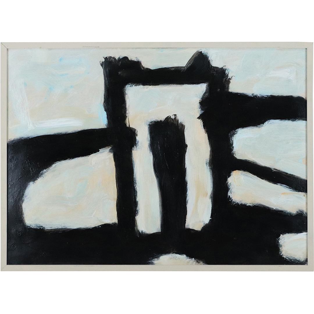 after Franz Kline, Abstract Lines Oil on Board Painting: after Franz Kline, Abstract Lines Oil on Board Painting. Unsigned, Framed. Size: 22x30 image, 22.75x30.75 outside frame