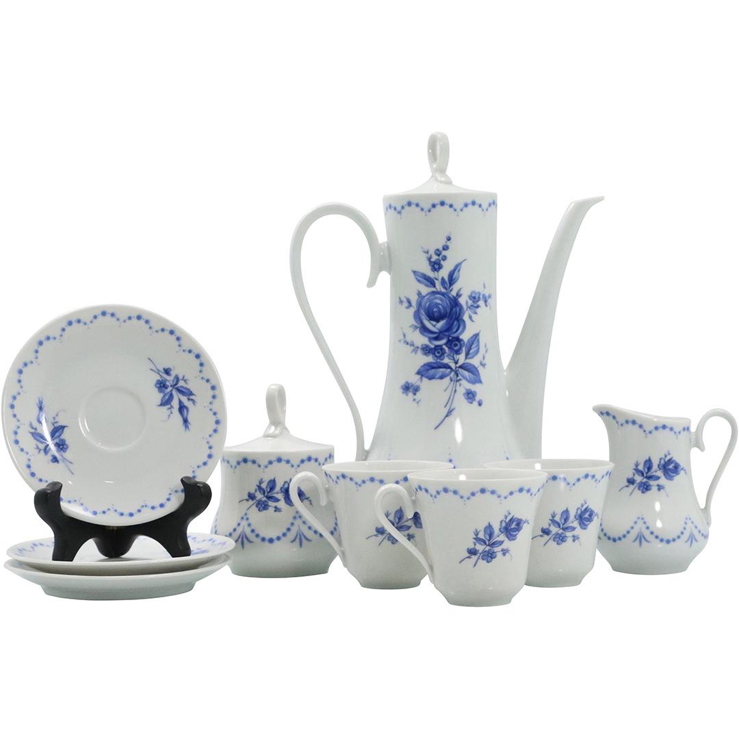 Alboth & Kaiser Porcelain Tea Set Blue White, W Germany (1 of 10)