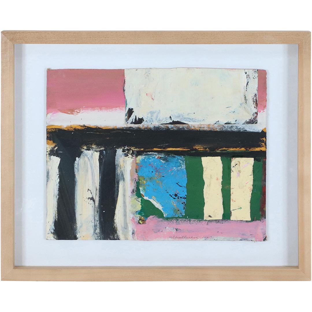 Alfred Leslie 1960 attrib. Oil on Paper Abstract Blocks (1 of 9)