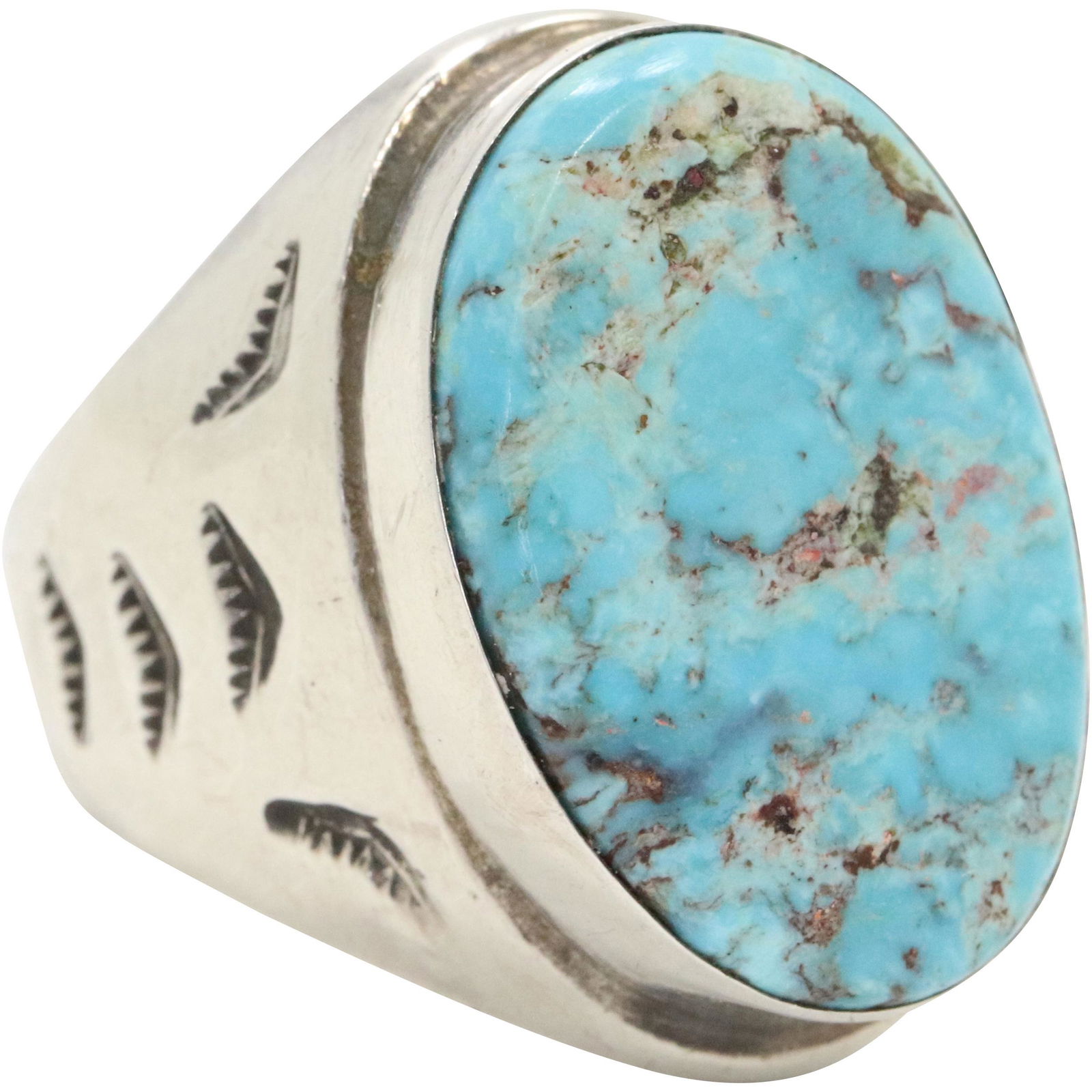 Sterling Silver and Turquoise Men's Ring Size 11.5 (1 of 4)