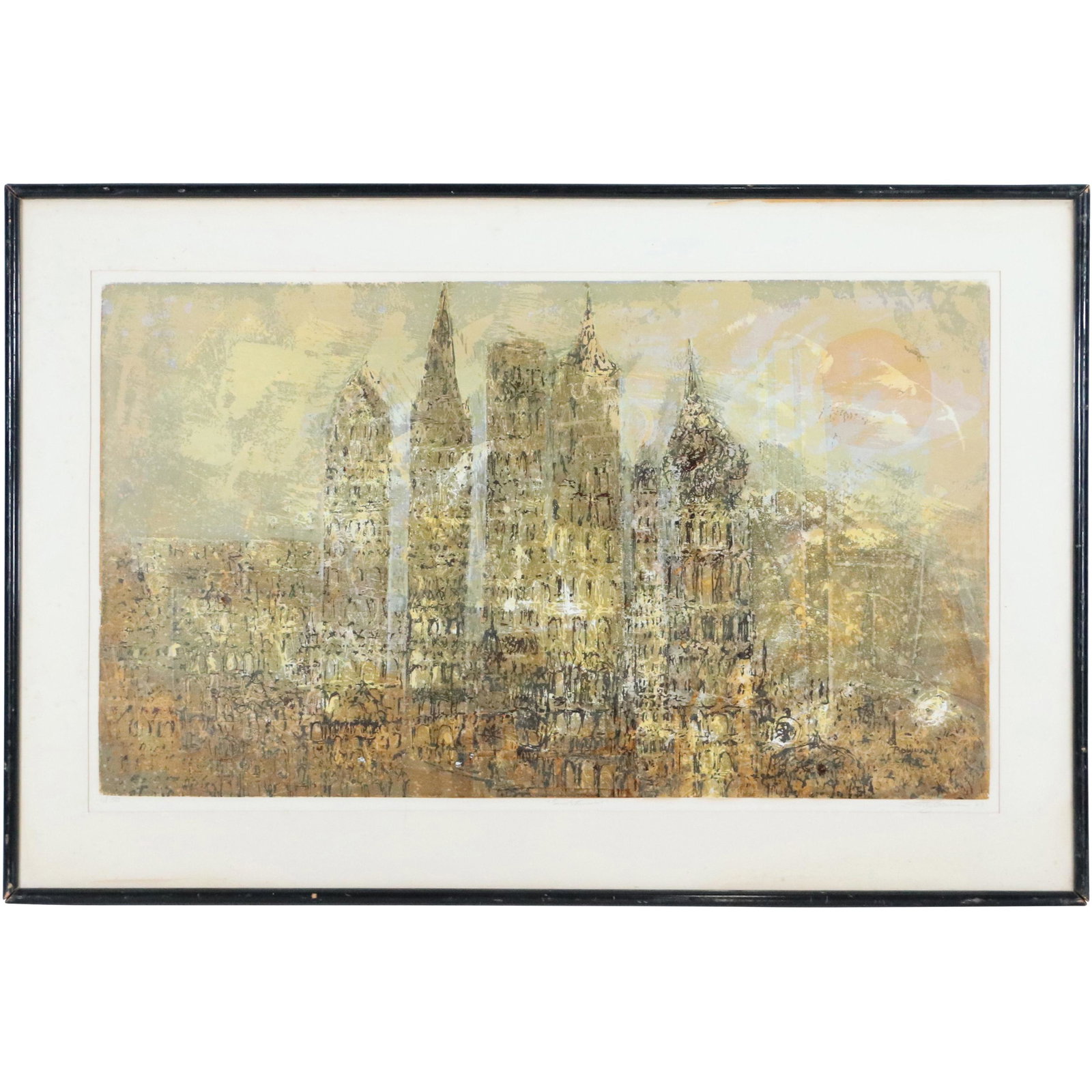 Dorothy Bowman 1967 Cityscape Lithograph Sun Extensions (1 of 10)
