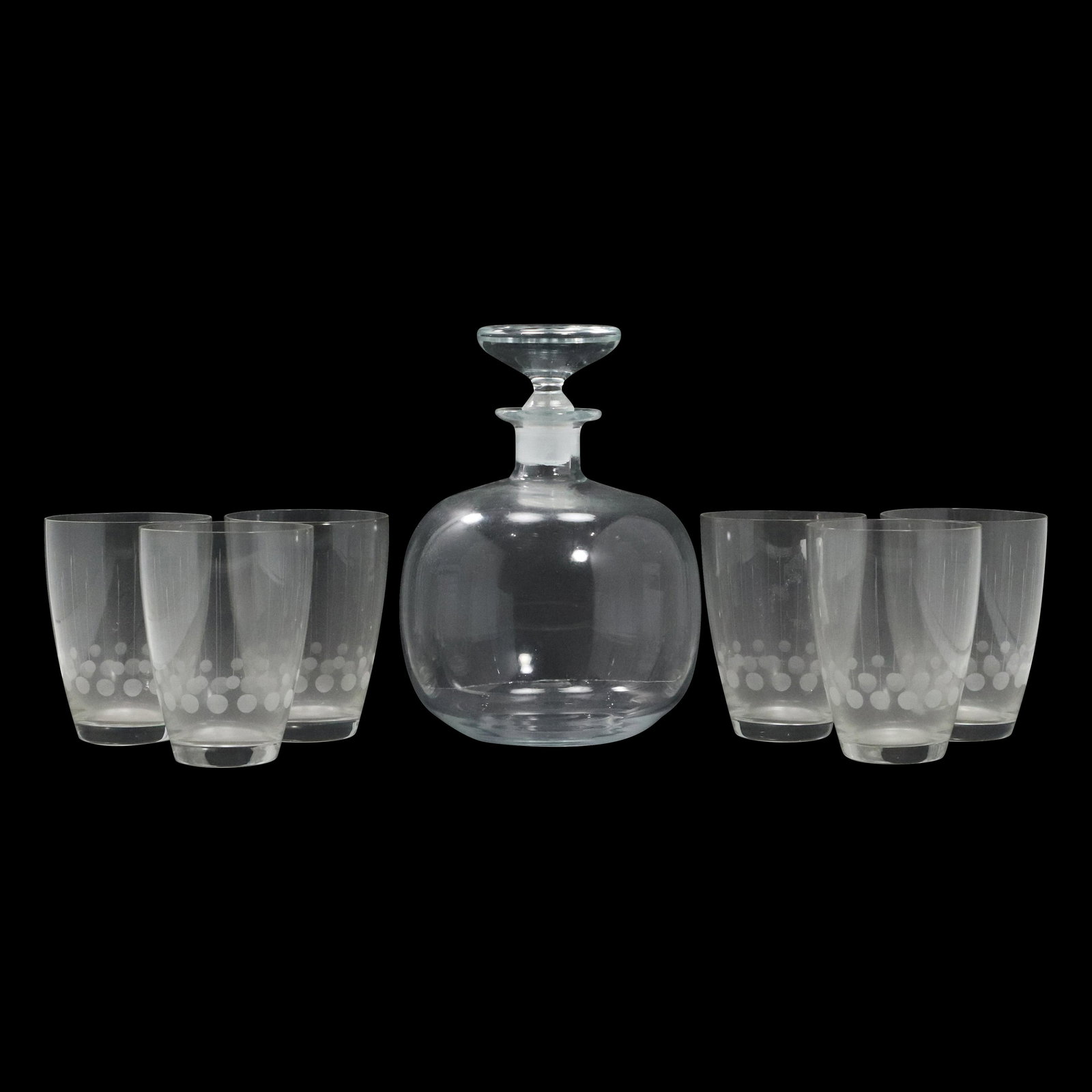 Crystal Glass Decanter with 6 Glasses - Vintage (1 of 7)