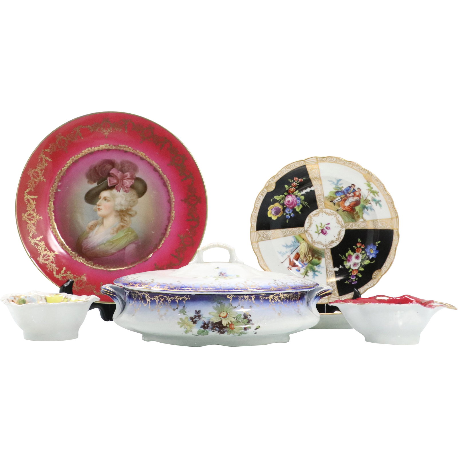 [6] Assorted Fine Porcelain Plates, Bowls, Tureen (1 of 14)