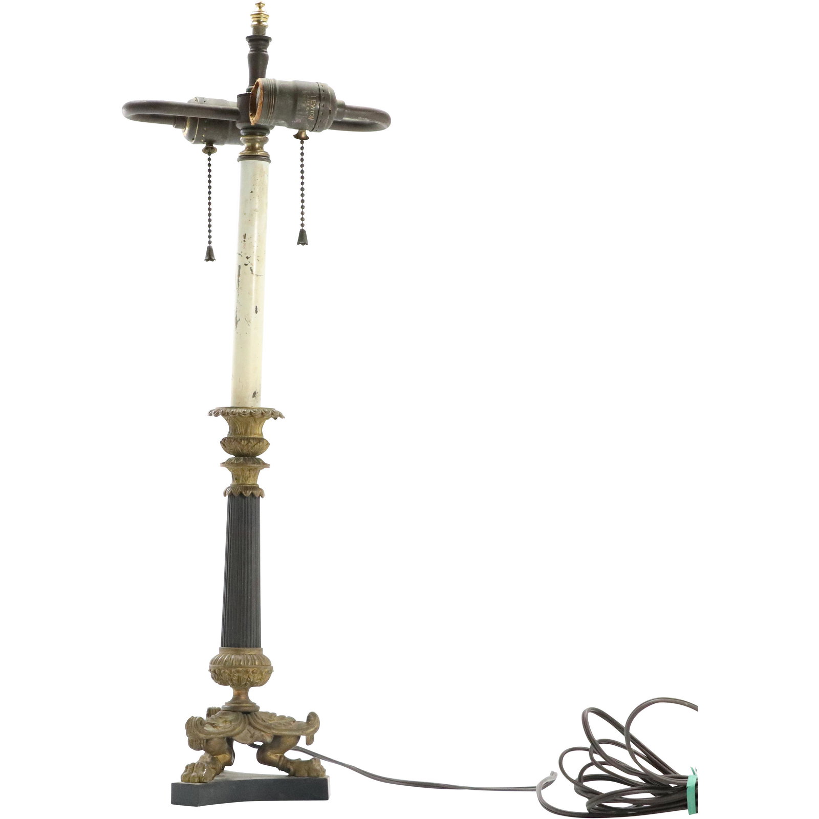 Antique French Empire Bronze Clawfoot Base Lamp Base (1 of 6)