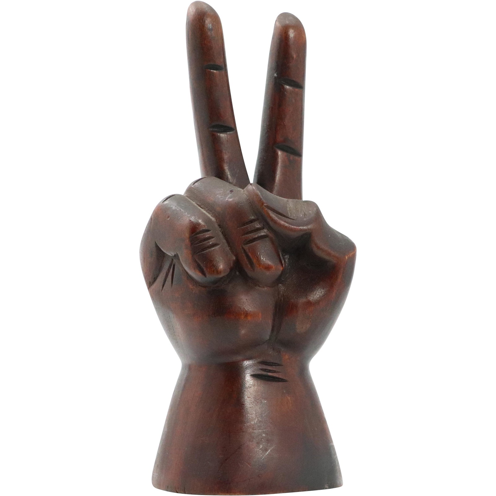 Carved Wood Hand "Peace Symbol" - Vintage (1 of 5)