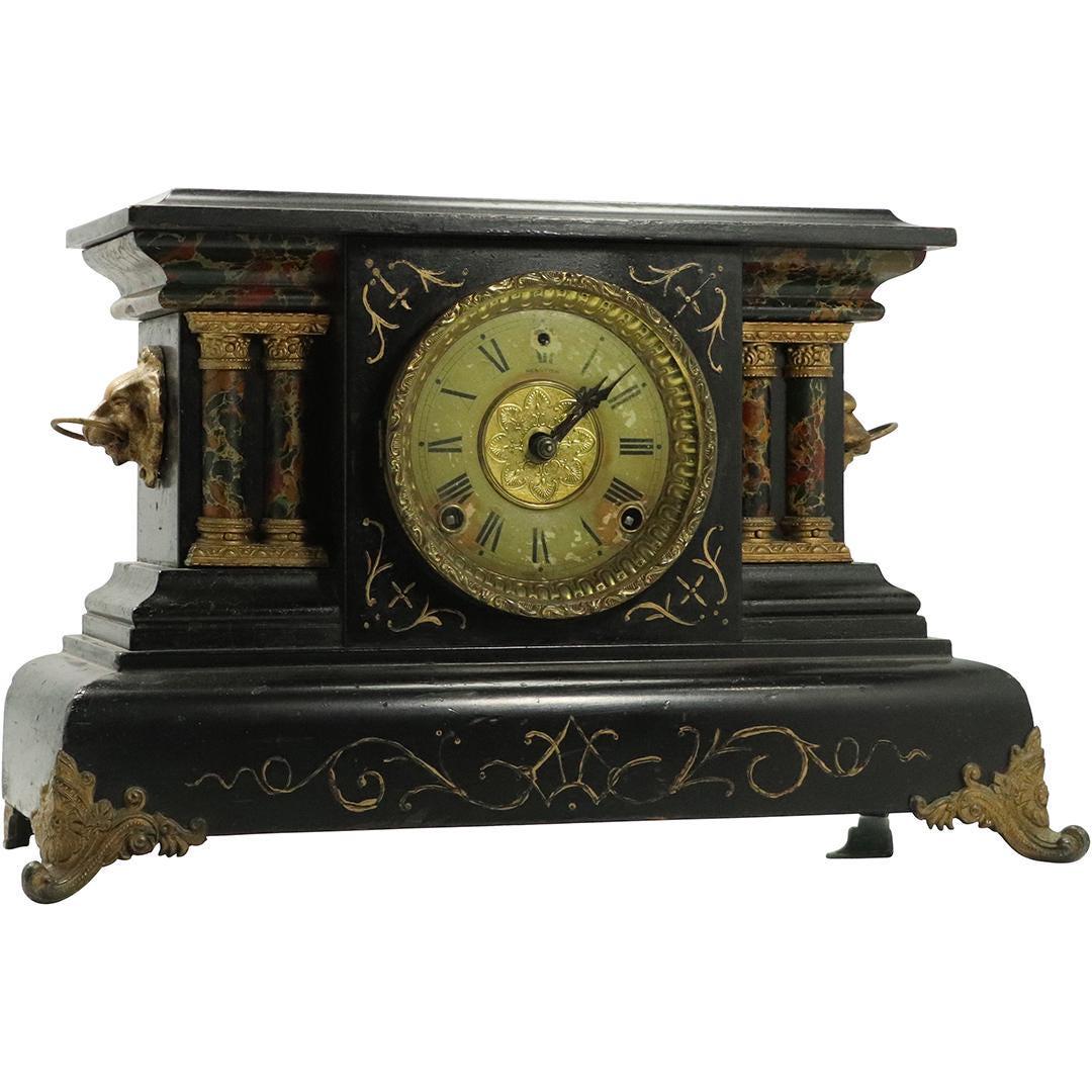 Sessions Antique Black Mantle Clock Original Pendulum (1 of 11)