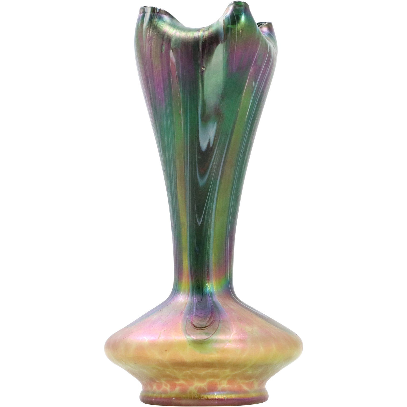 Antique LOETZ Art Glass Flower Form Vase: Antique LOETZ Art Glass Flower Form Vase. Size: 9.5h x 4.5w