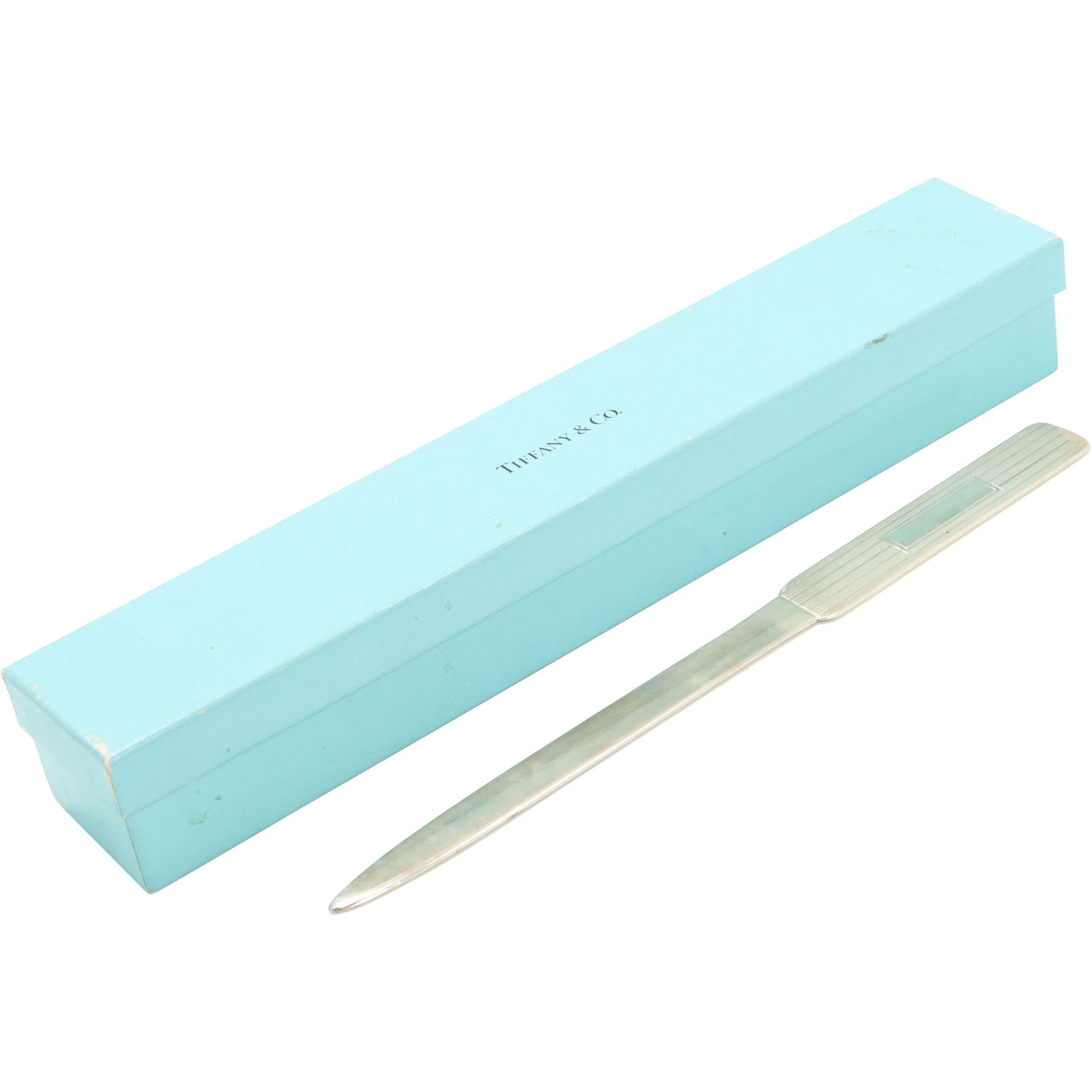 TIFFANY & CO Sterling Letter Opener, Felt Holder, Box (1 of 7)
