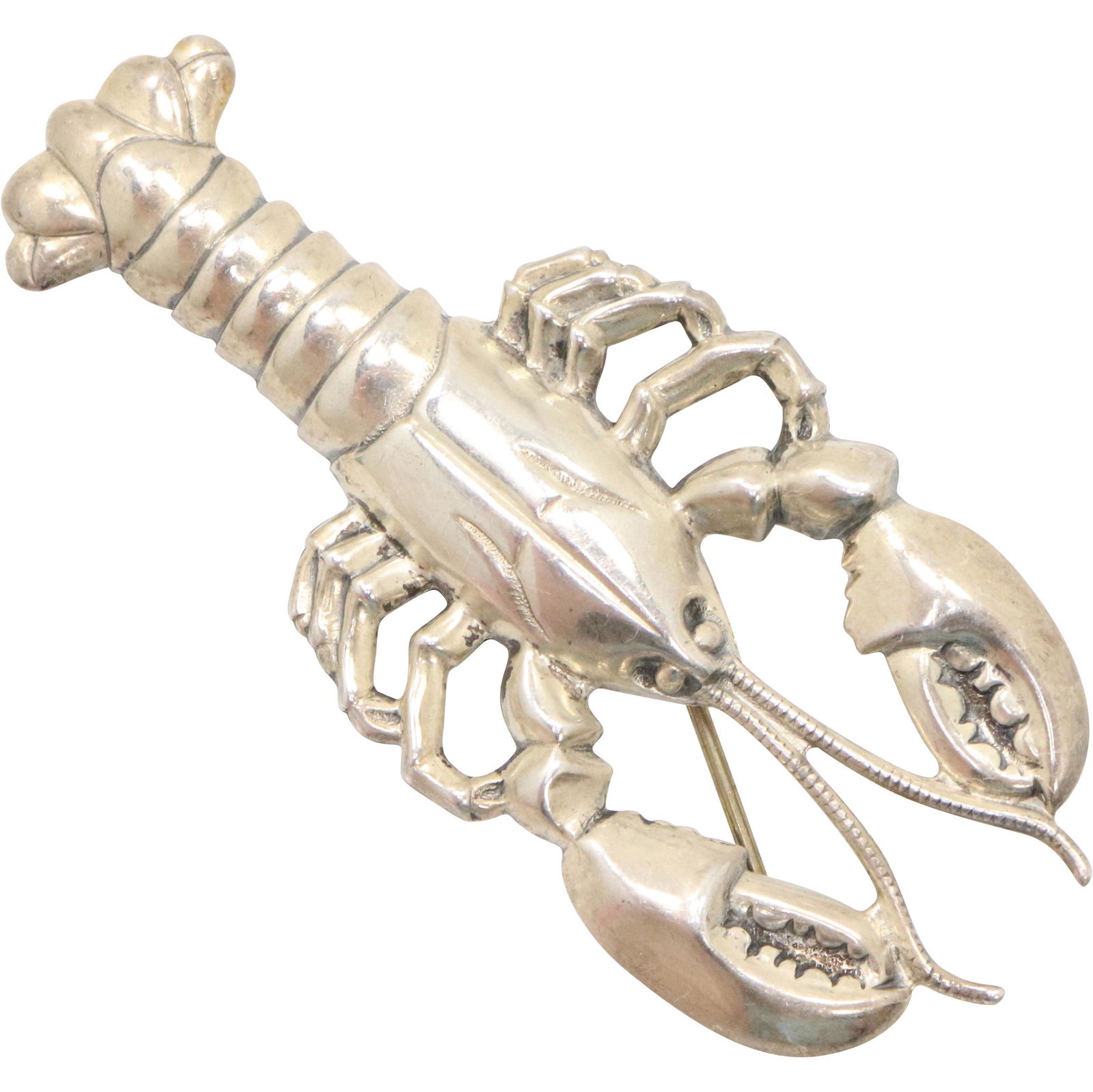 Beau Sterling Silver Lobster Figure Brooch (1 of 5)
