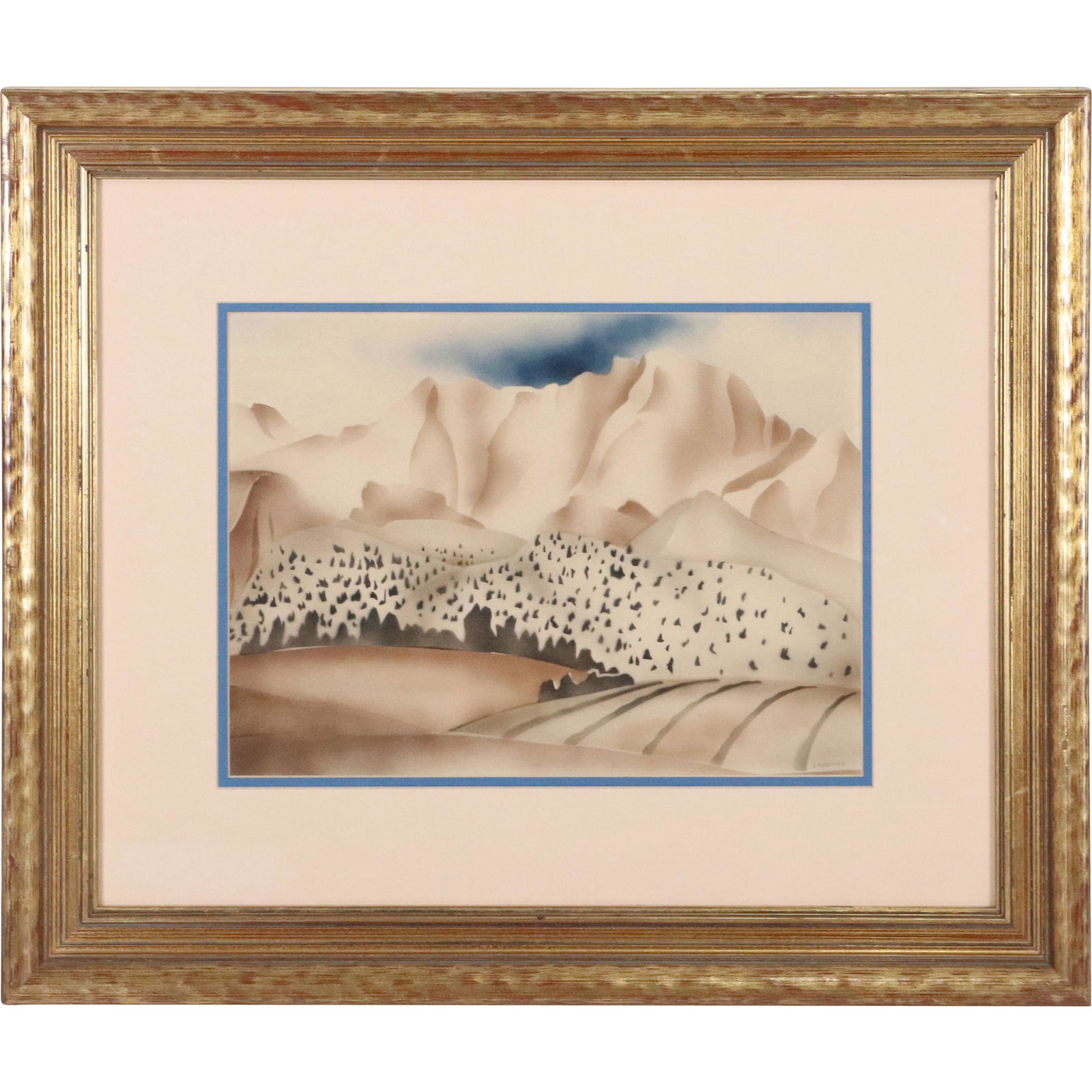 J Arends, Silkscreen Mountains Landscape, Signed (1 of 7)