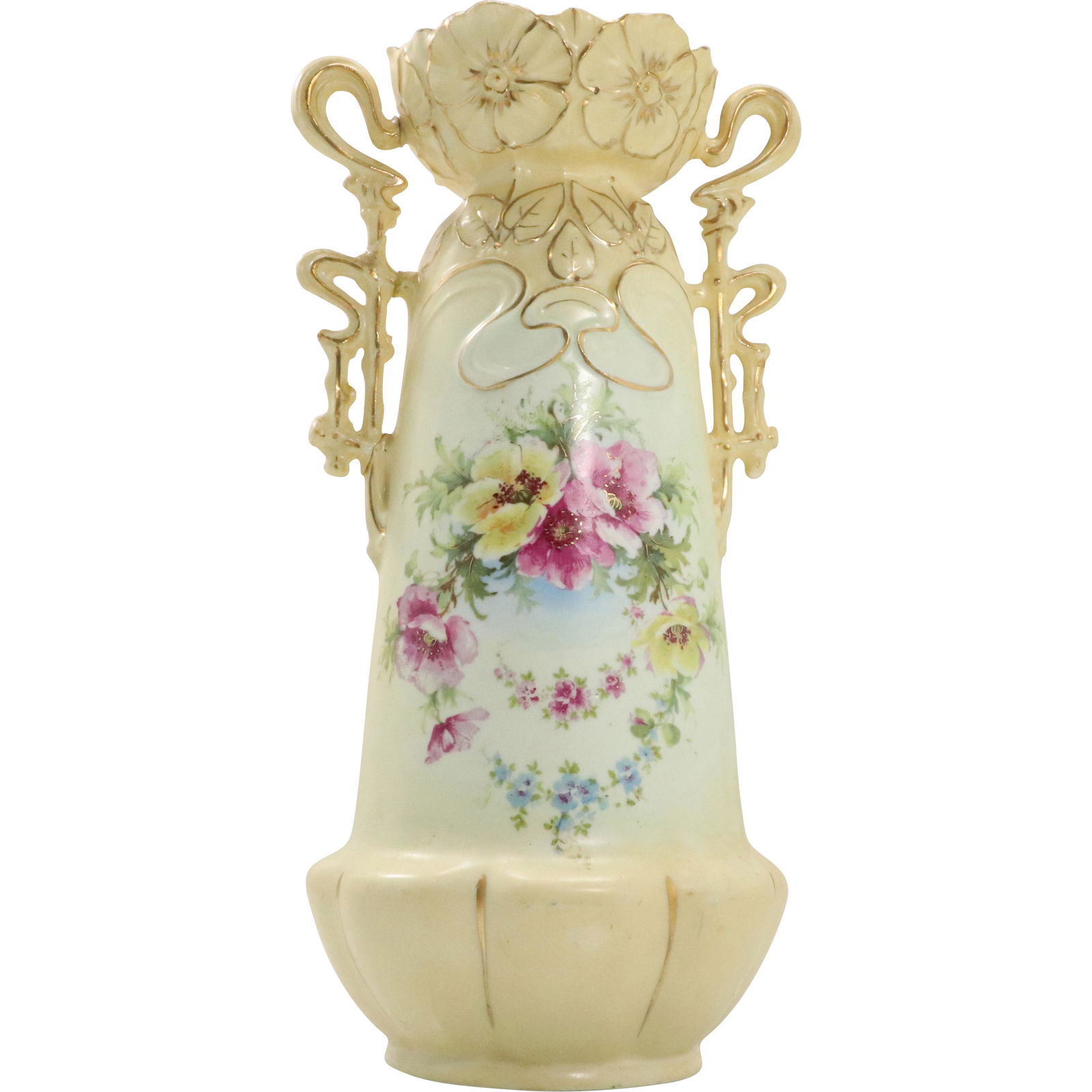 Antique Austrian Porcelain Vase Hand Painted Flowers (1 of 9)