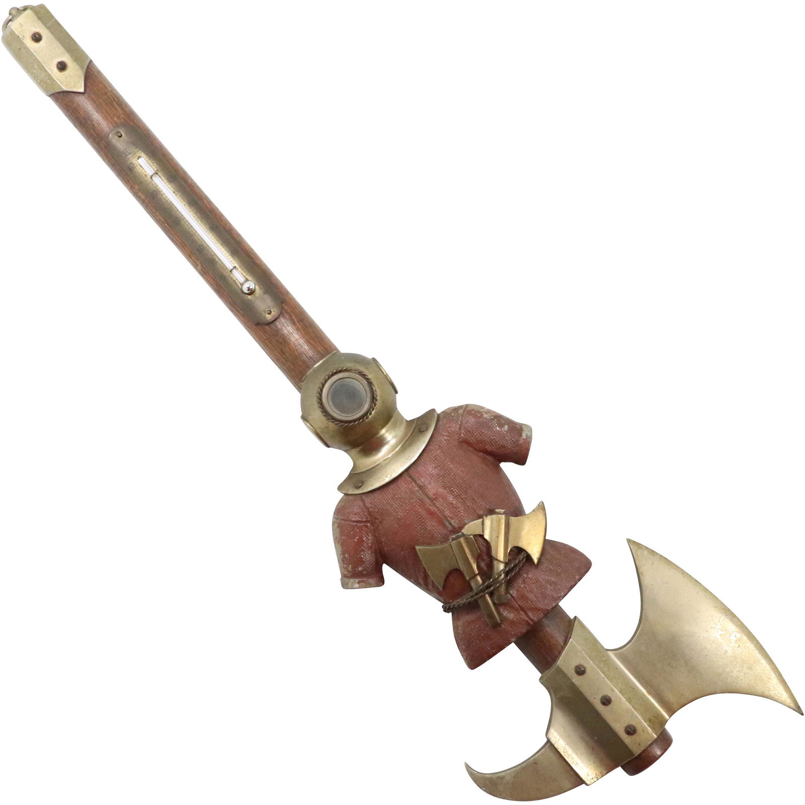 Unique Wood & Brass Diver - Axe Thermometer (1 of 7)