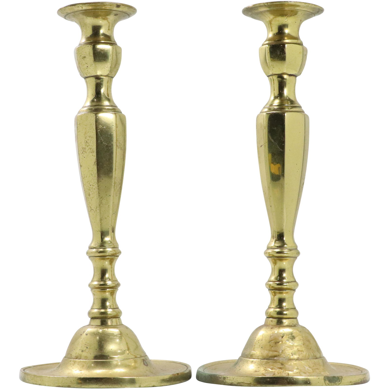 Pair English Colonial Style Tall Brass Candlesticks (1 of 7)