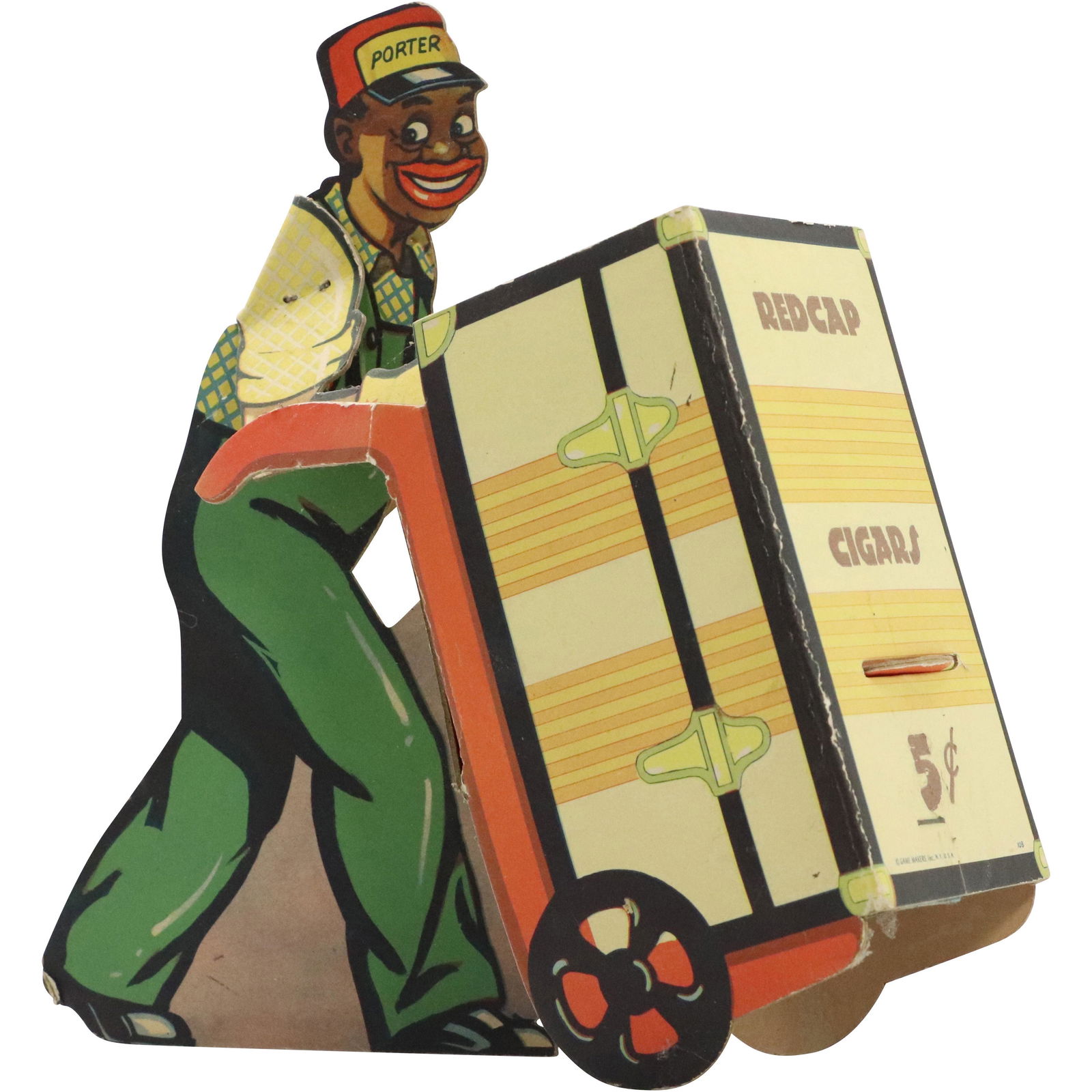 Vintage Red Cap Cigars Cardboard Store Display (1 of 8)