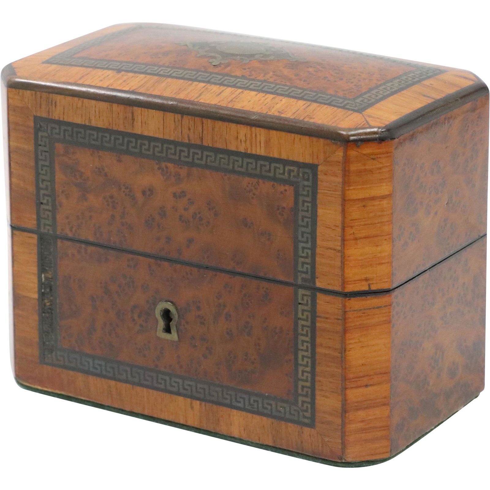 19th C. Continental Tea Caddy Box Exotic Wood, Birdseye (1 of 6)