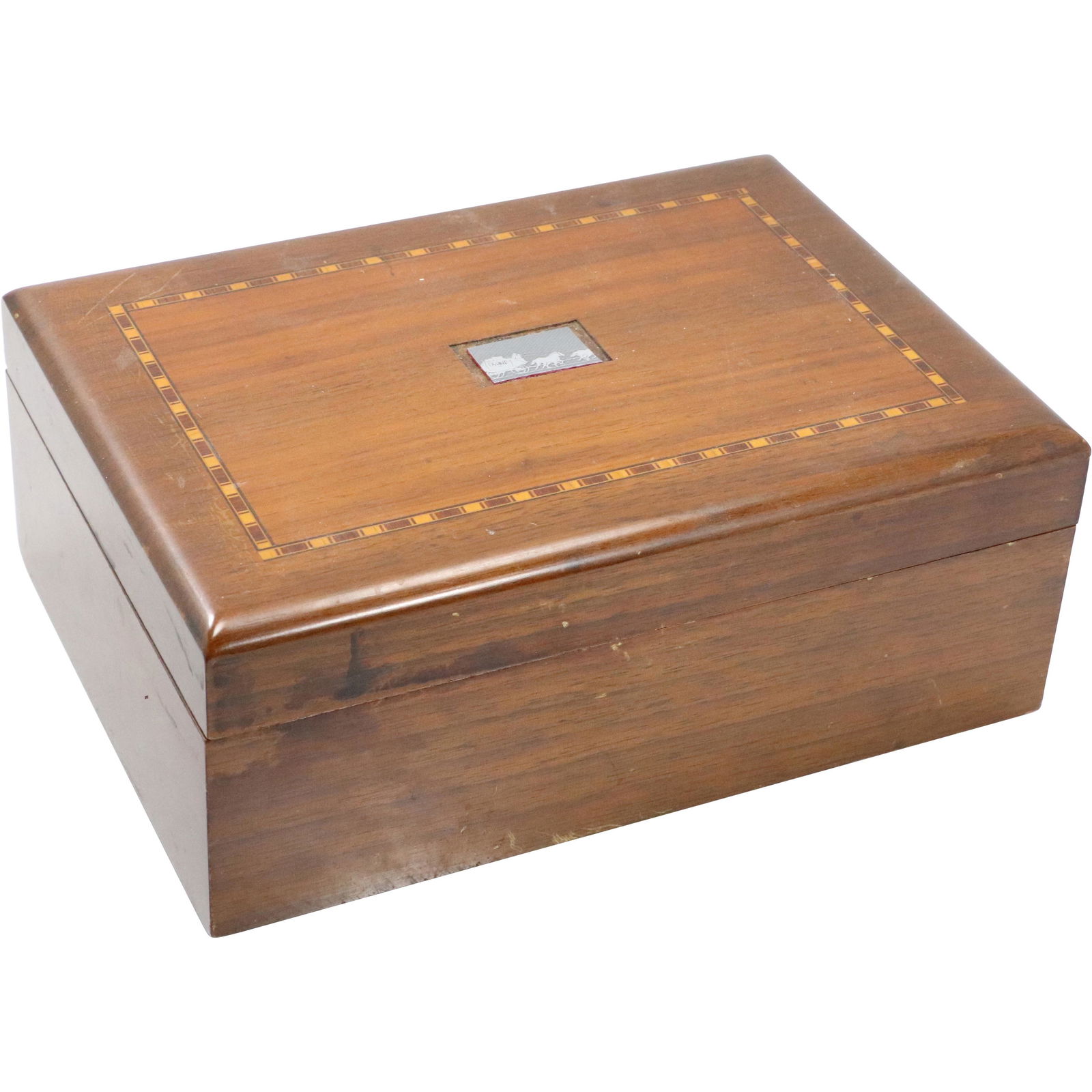 Vintage Walnut Cigar Humidor Box (1 of 8)
