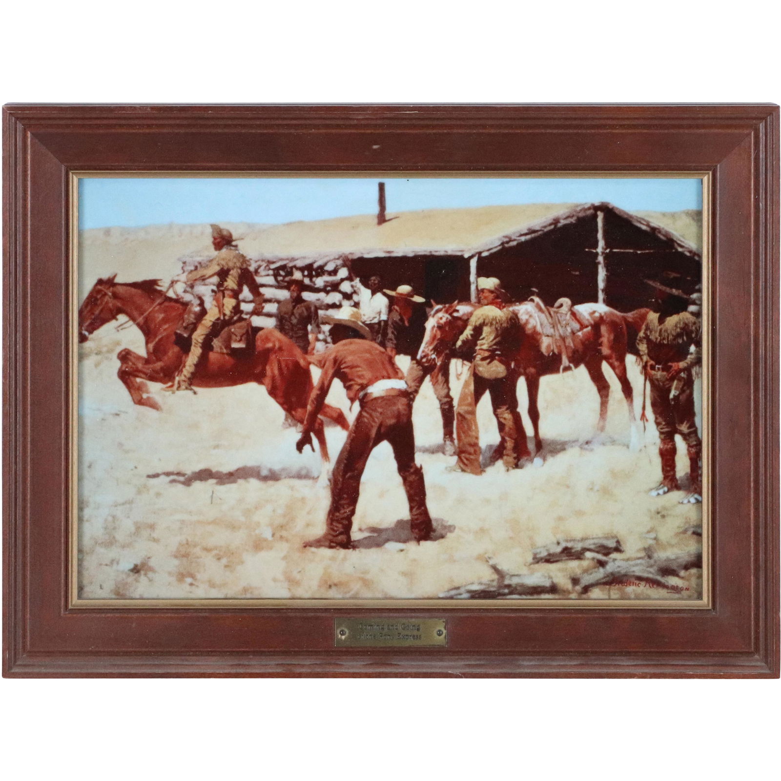 Coming and Going of The Pony Express Porcelain Plaque (1 of 8)