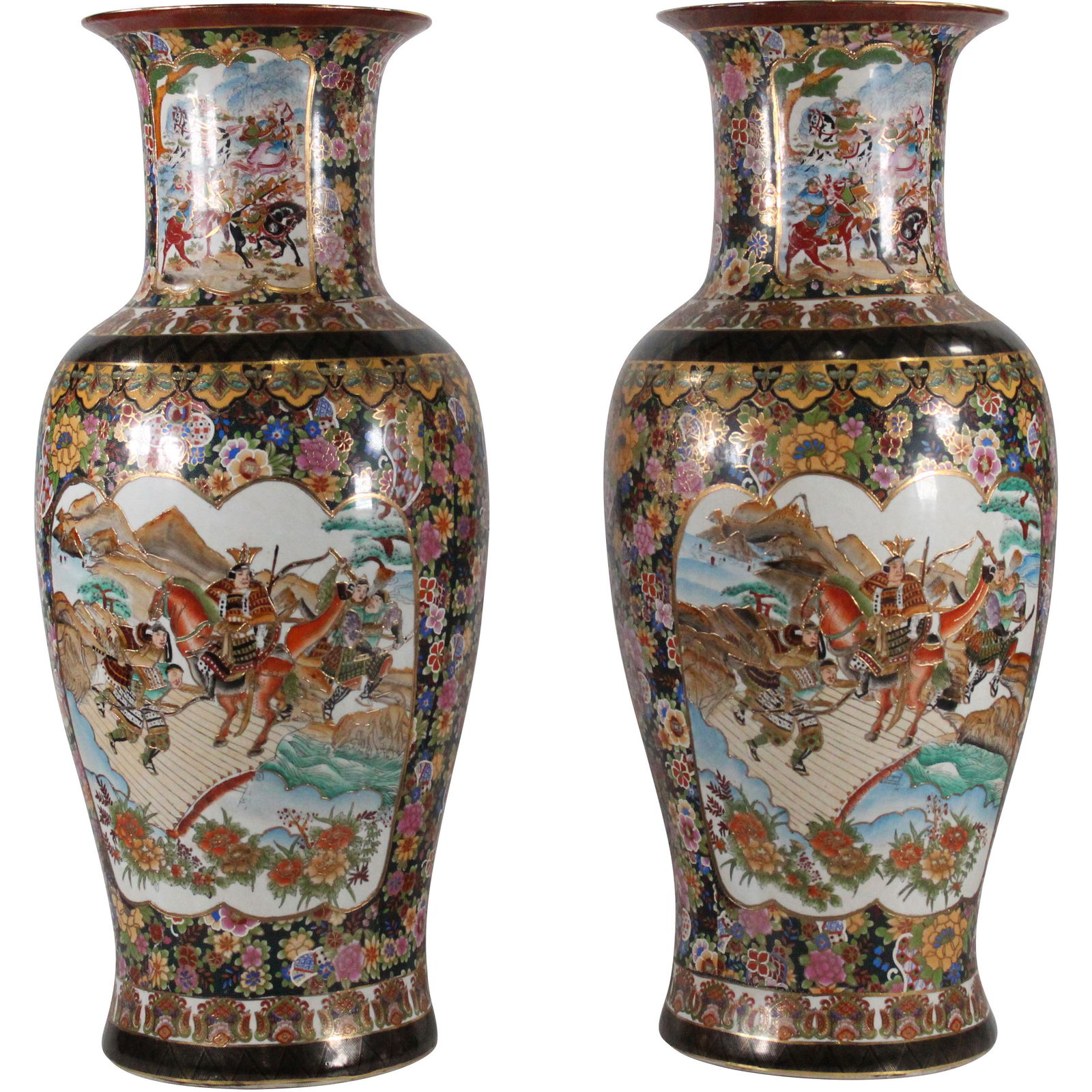 2 Large 36 Inch Chinese Porcelain Temple Urn Floor Vase (1 of 19)
